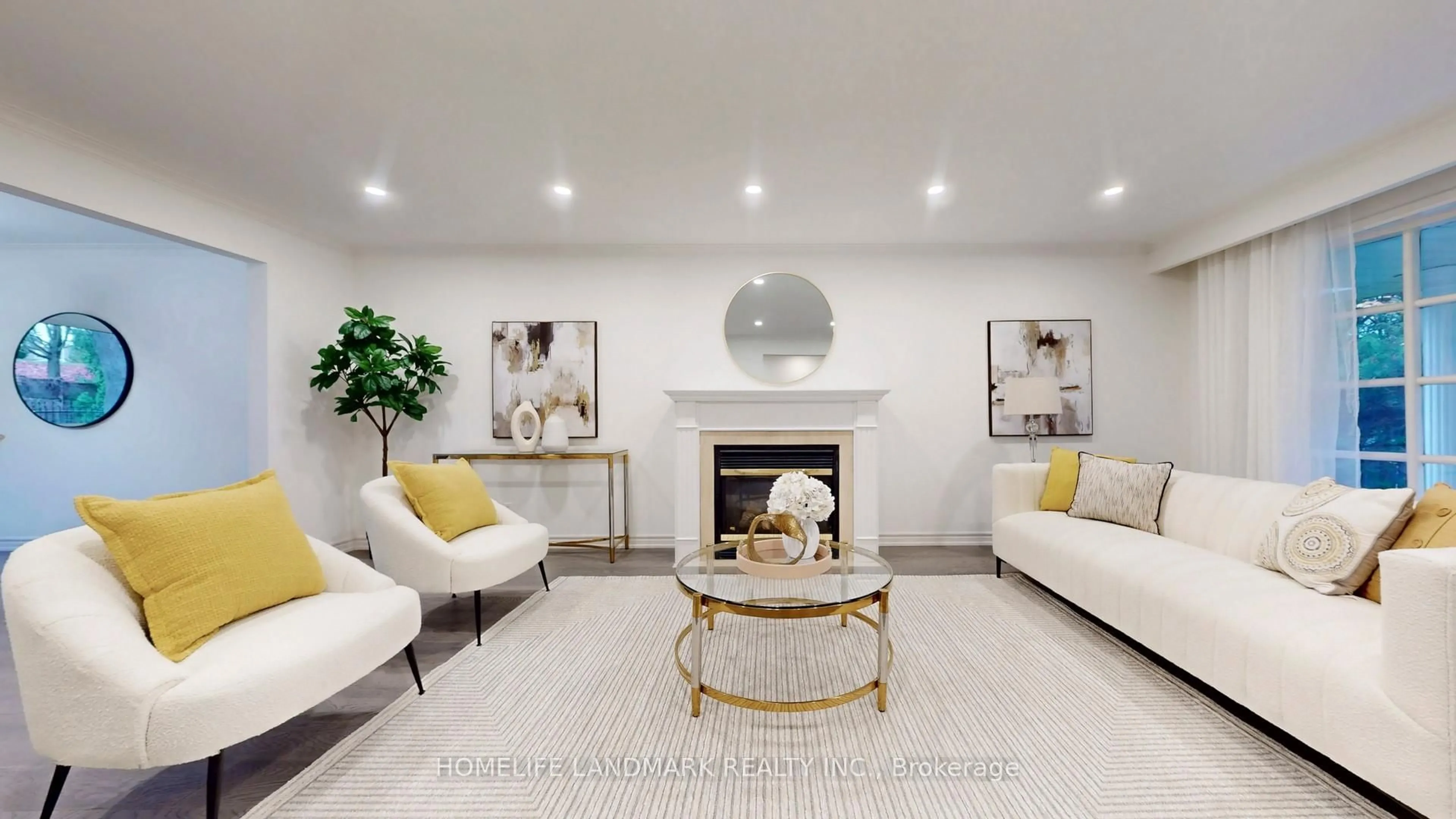 Living room with furniture, ceramic/tile floor for 714 Conacher Dr, Toronto Ontario M2M 3N6