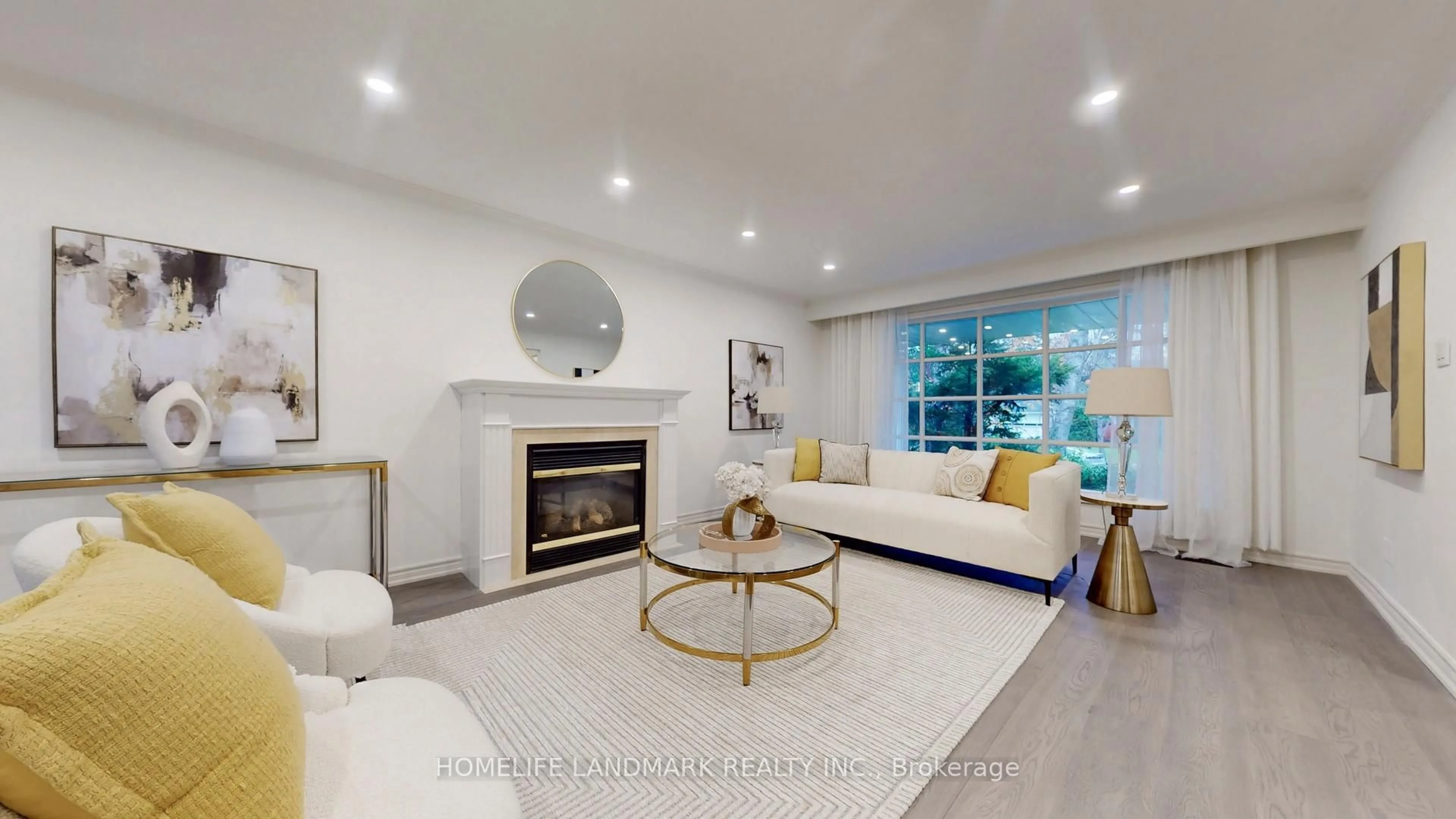 Living room with furniture, ceramic/tile floor for 714 Conacher Dr, Toronto Ontario M2M 3N6