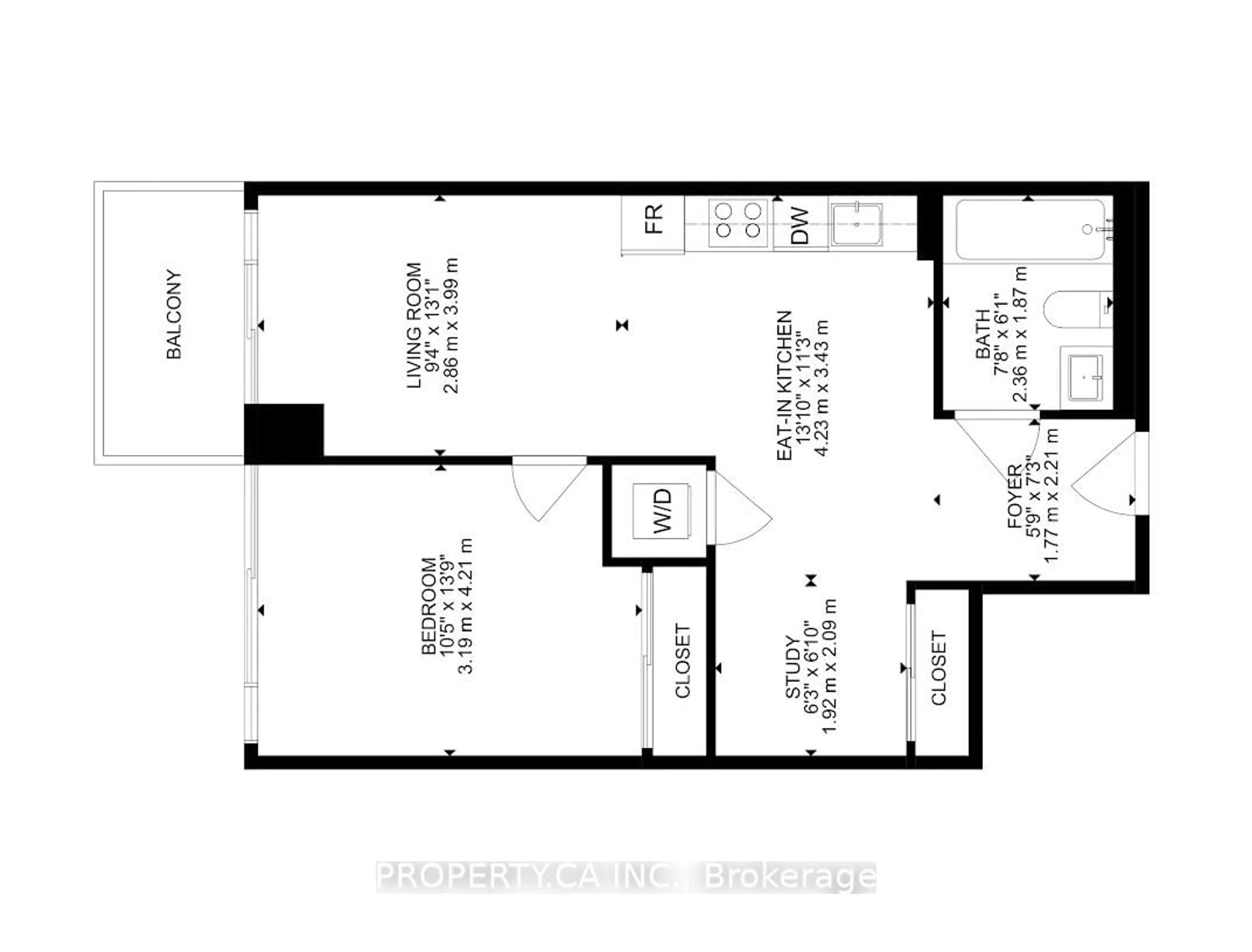 Floor plan for 295 Adelaide St #520, Toronto Ontario M5V 1P7