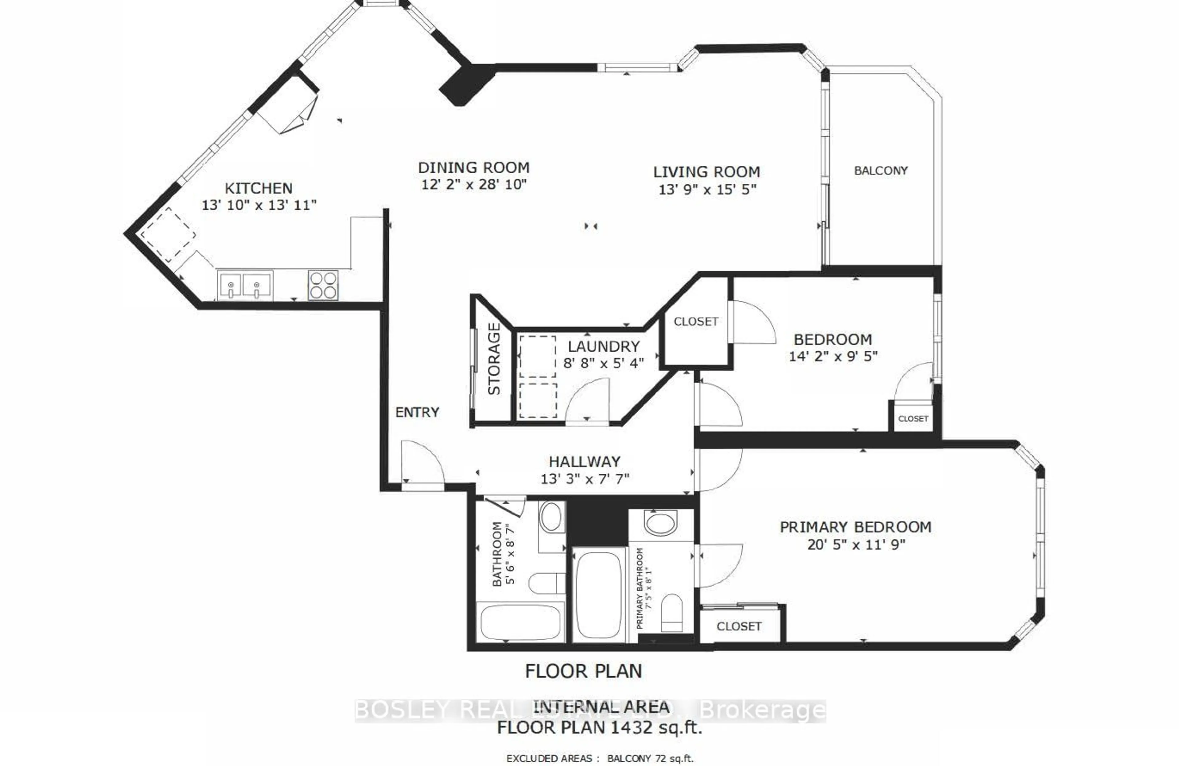 Floor plan for 1131 Steeles Ave #1511, Toronto Ontario M2R 3W8
