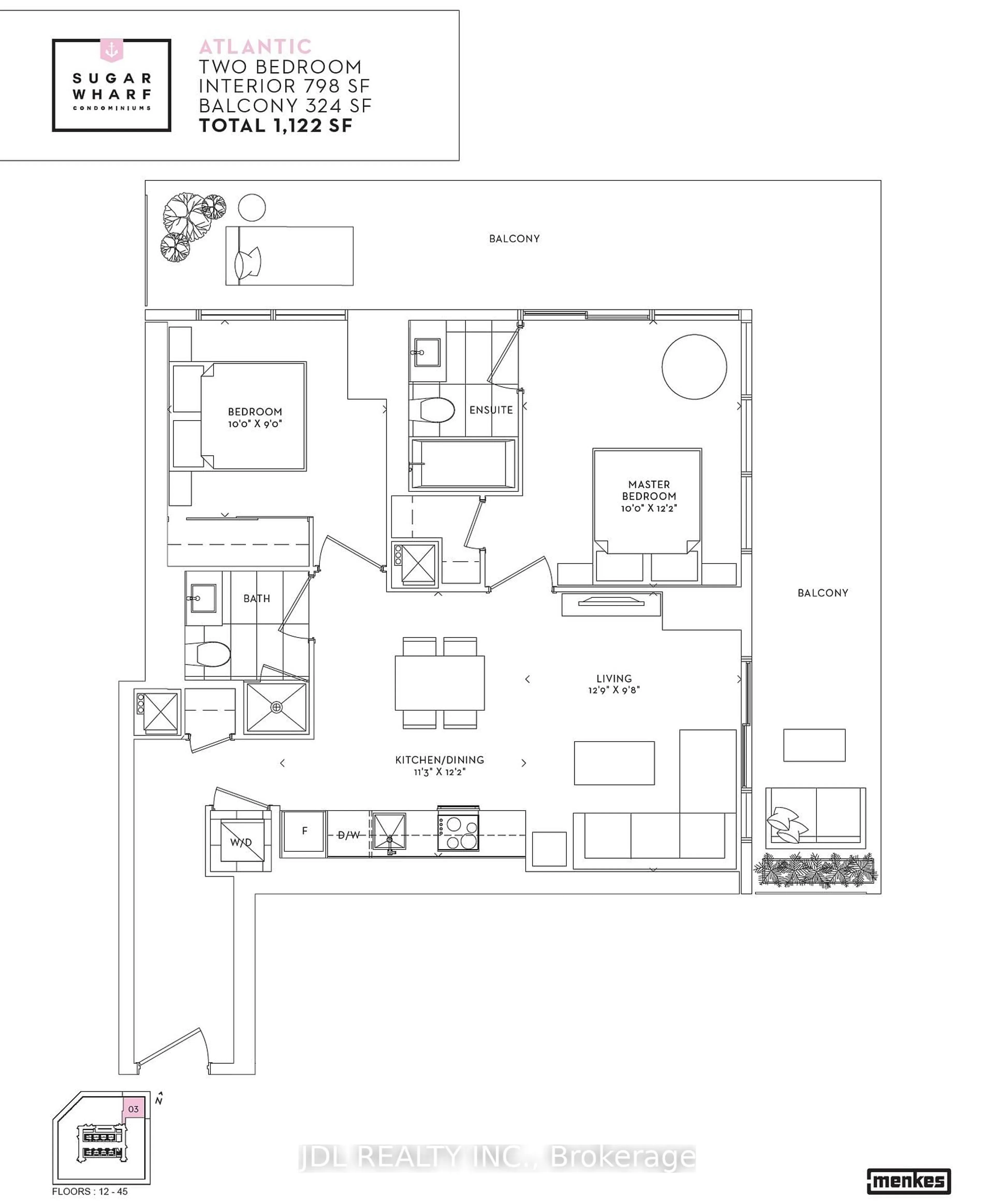 Floor plan for 138 Downes St #5103, Toronto Ontario M5E 0E4