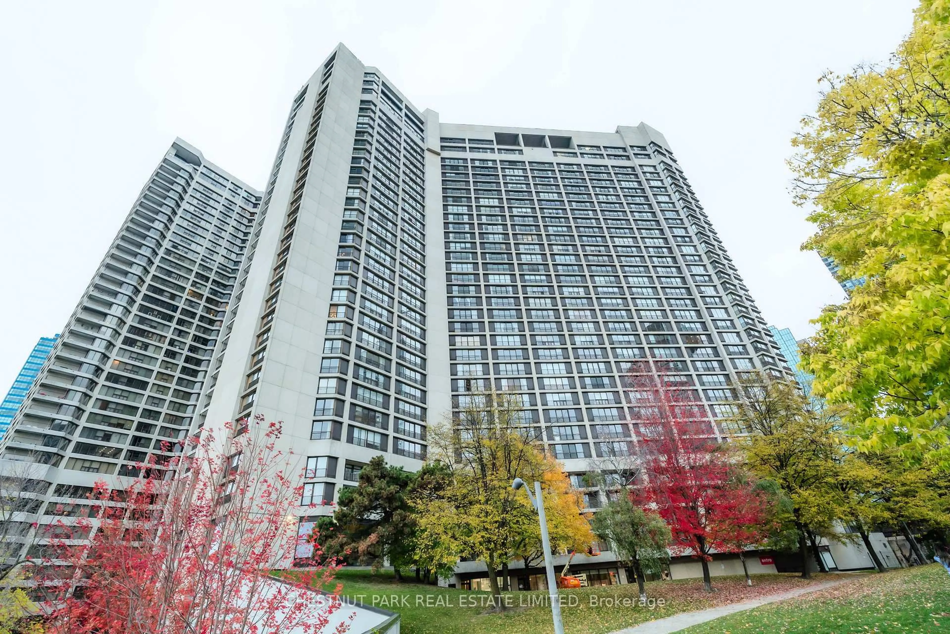 Patio, city buildings view from balcony for 33 Harbour Sq #2038, Toronto Ontario M5J 2G2