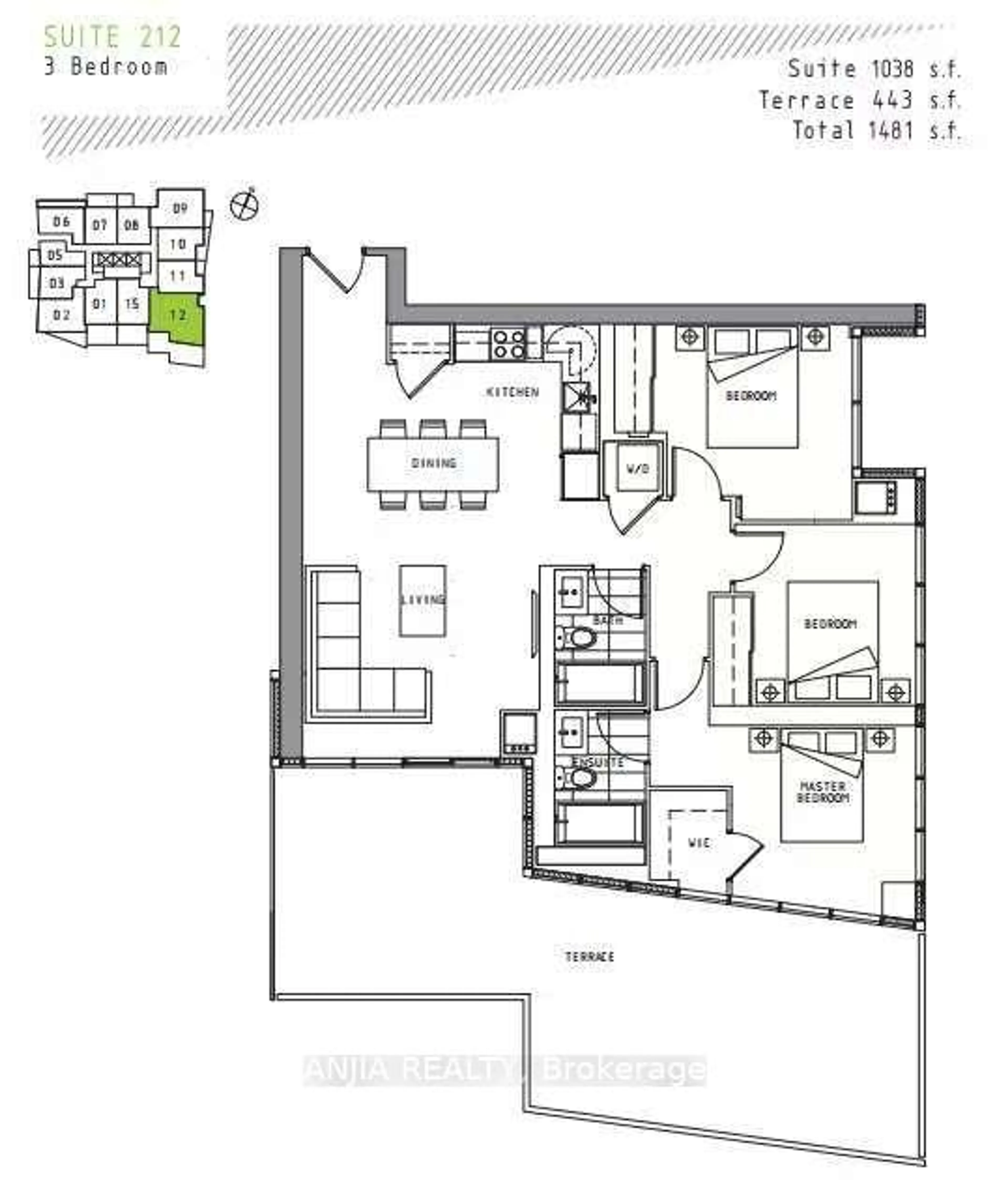 Floor plan for 70 Queens Wharf Rd #212, Toronto Ontario M5V 0J2