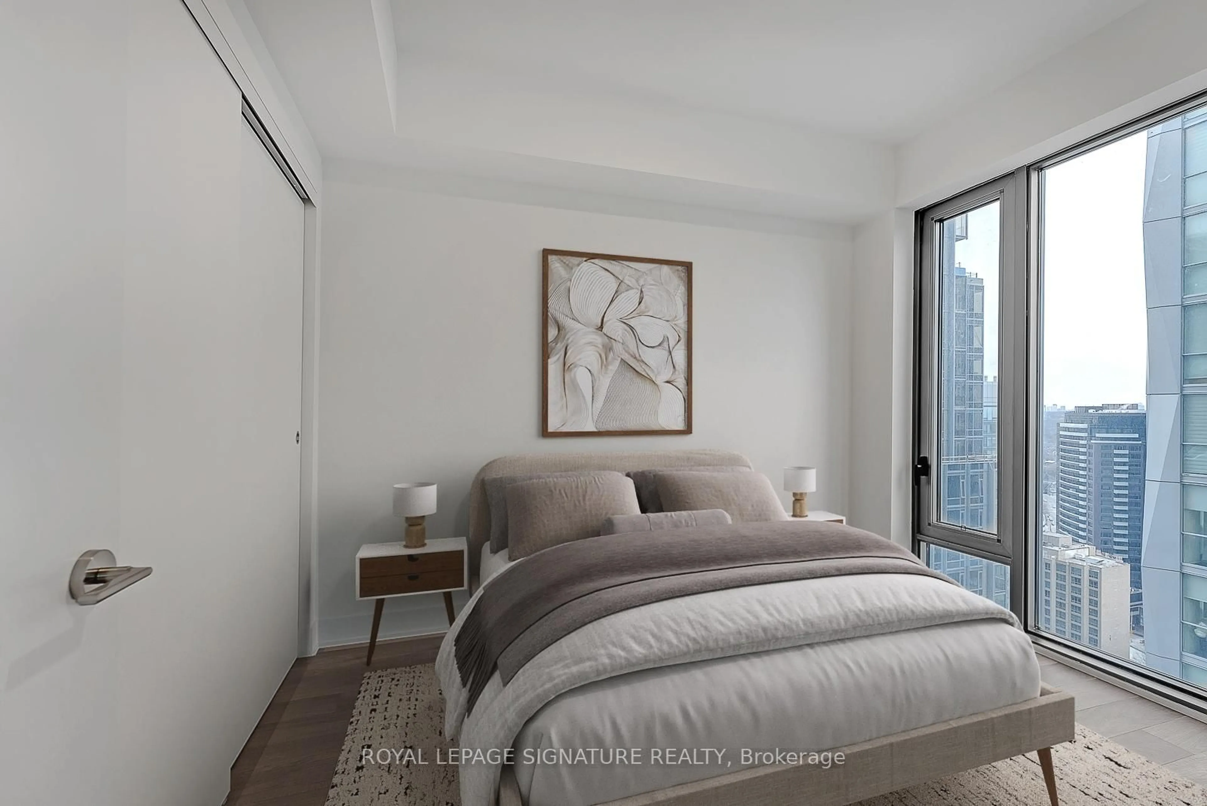 Bedroom with bed, unknown for 8 Cumberland St #2809, Toronto Ontario M4W 0B6