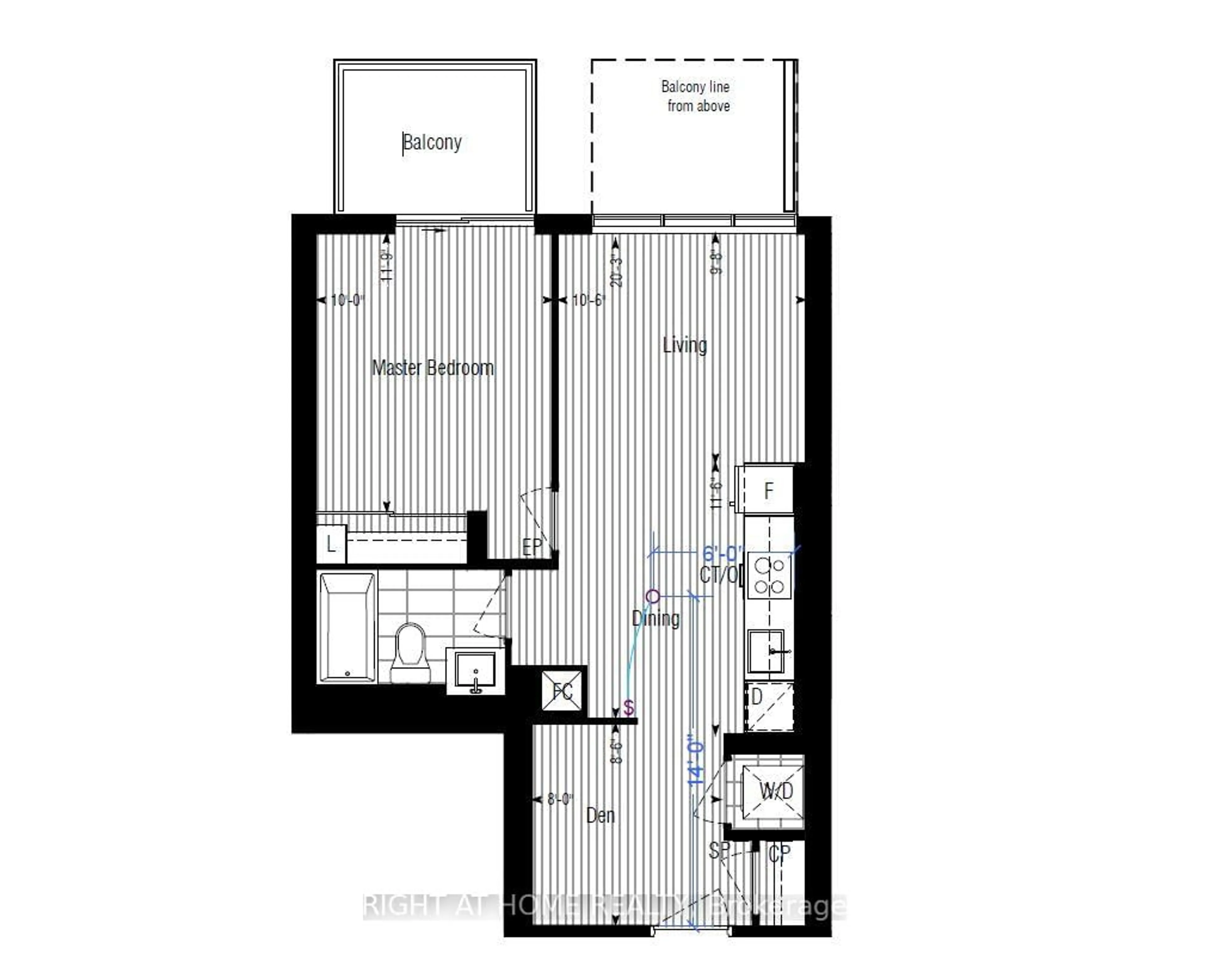 Floor plan for 30 Inn On The Park Dr #2901, Toronto Ontario M3C 0P7