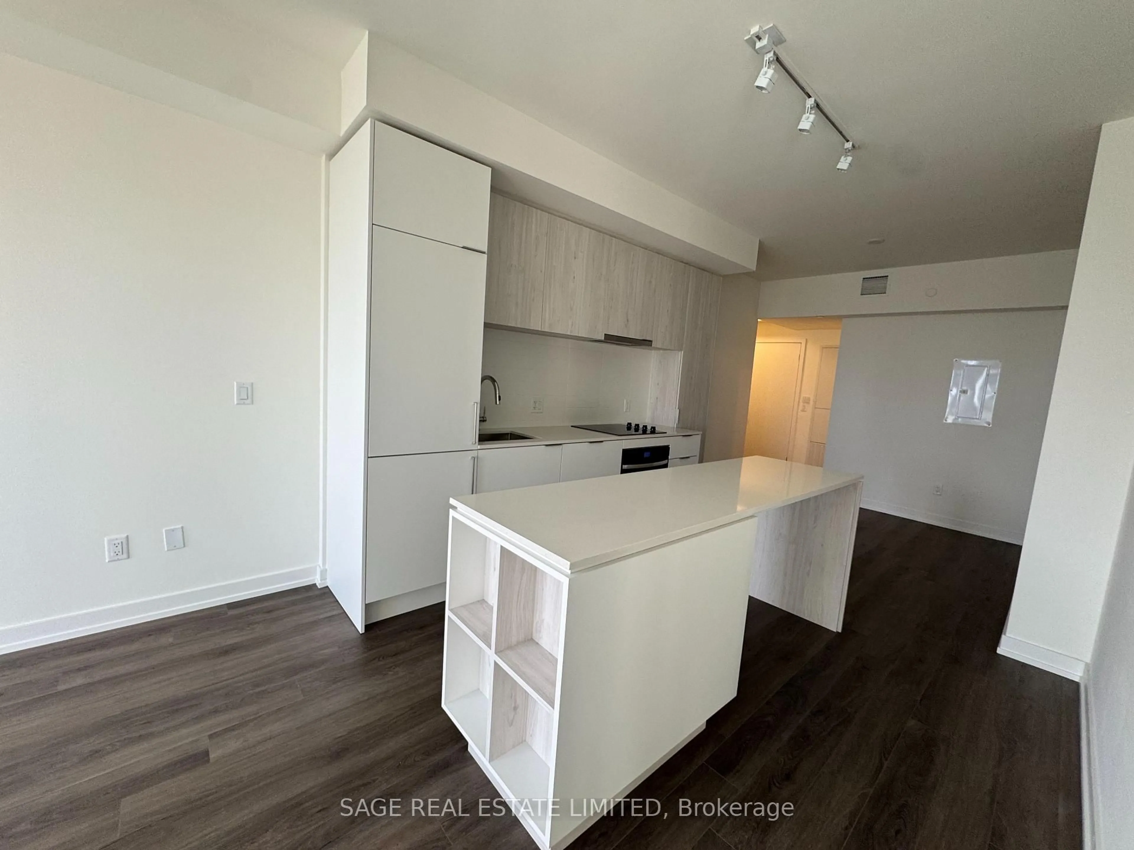 Open concept kitchen, wood/laminate floor for 89 Church St #1807, Toronto Ontario M5C 0B7