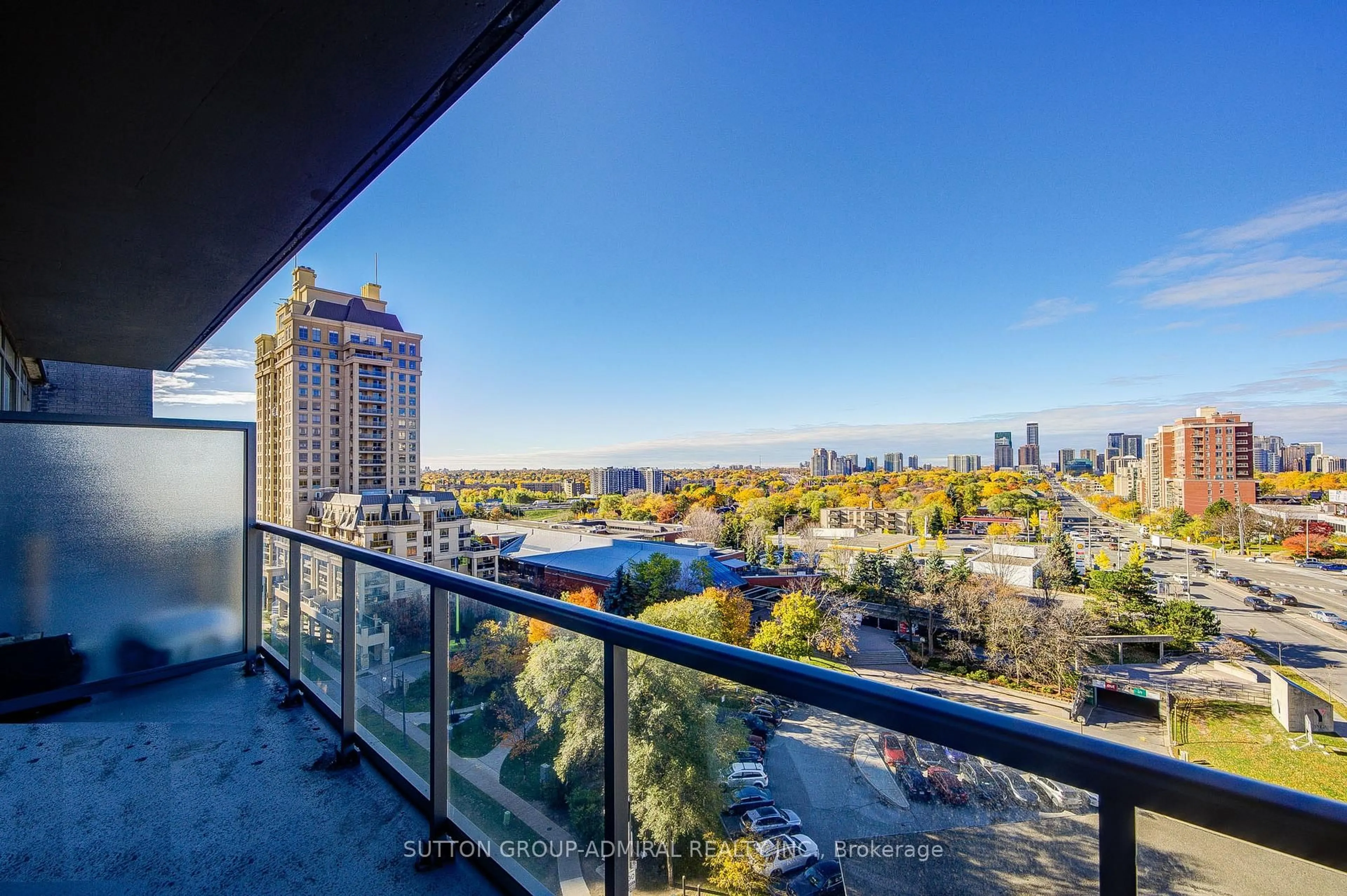 Balcony in the apartment, city buildings view from balcony for 7 Kenaston Gdns #912, Toronto Ontario M2K 1G7