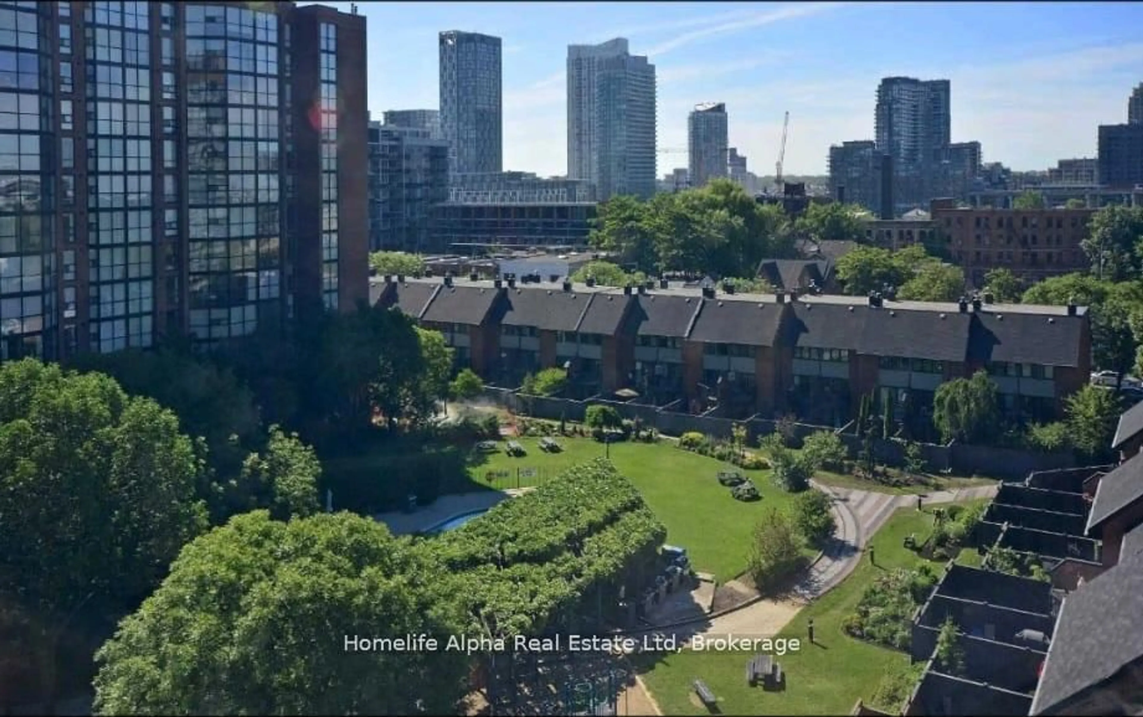 A pic from outside/outdoor area/front of a property/back of a property/a pic from drone, city buildings view from balcony for 725 King St #604, Toronto Ontario M5V 2W9