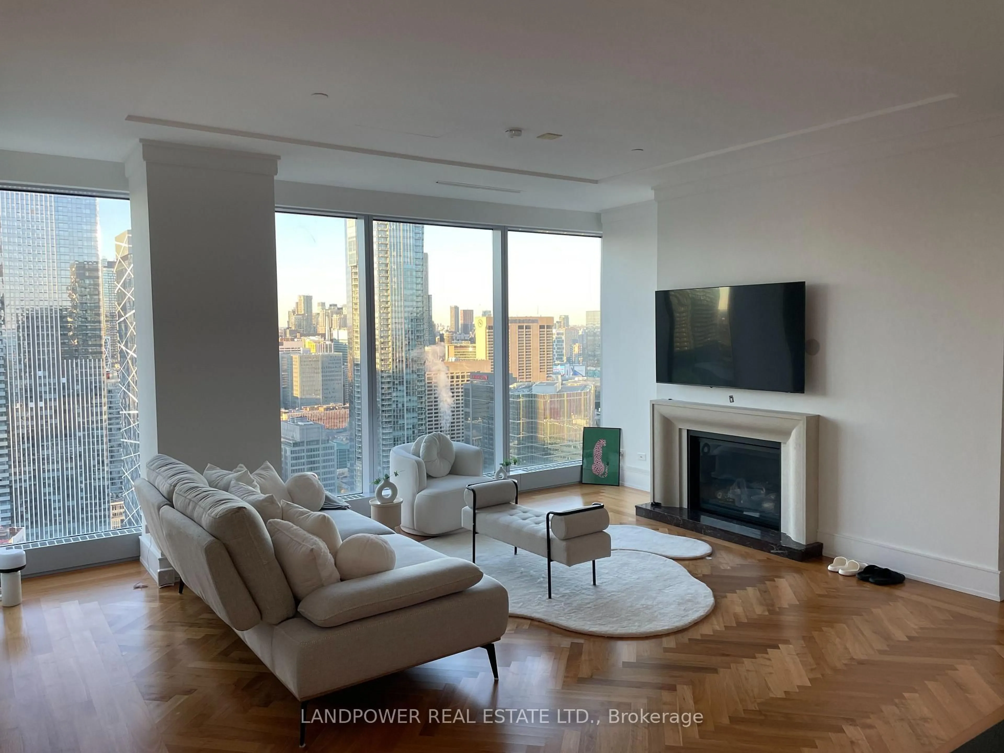 Living room with furniture, wood/laminate floor for 183 Wellington St #3702, Toronto Ontario M5V 0A1