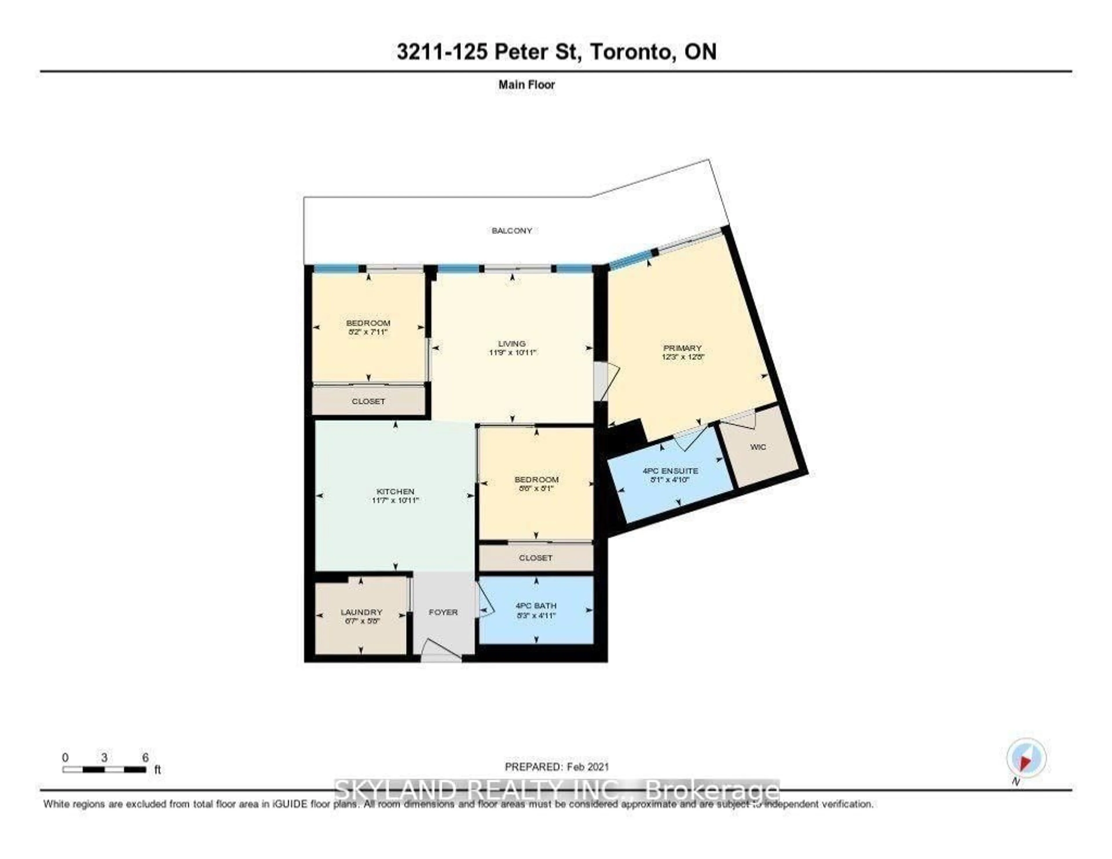 Floor plan for 125 Peter St #3211, Toronto Ontario M5V 0M2