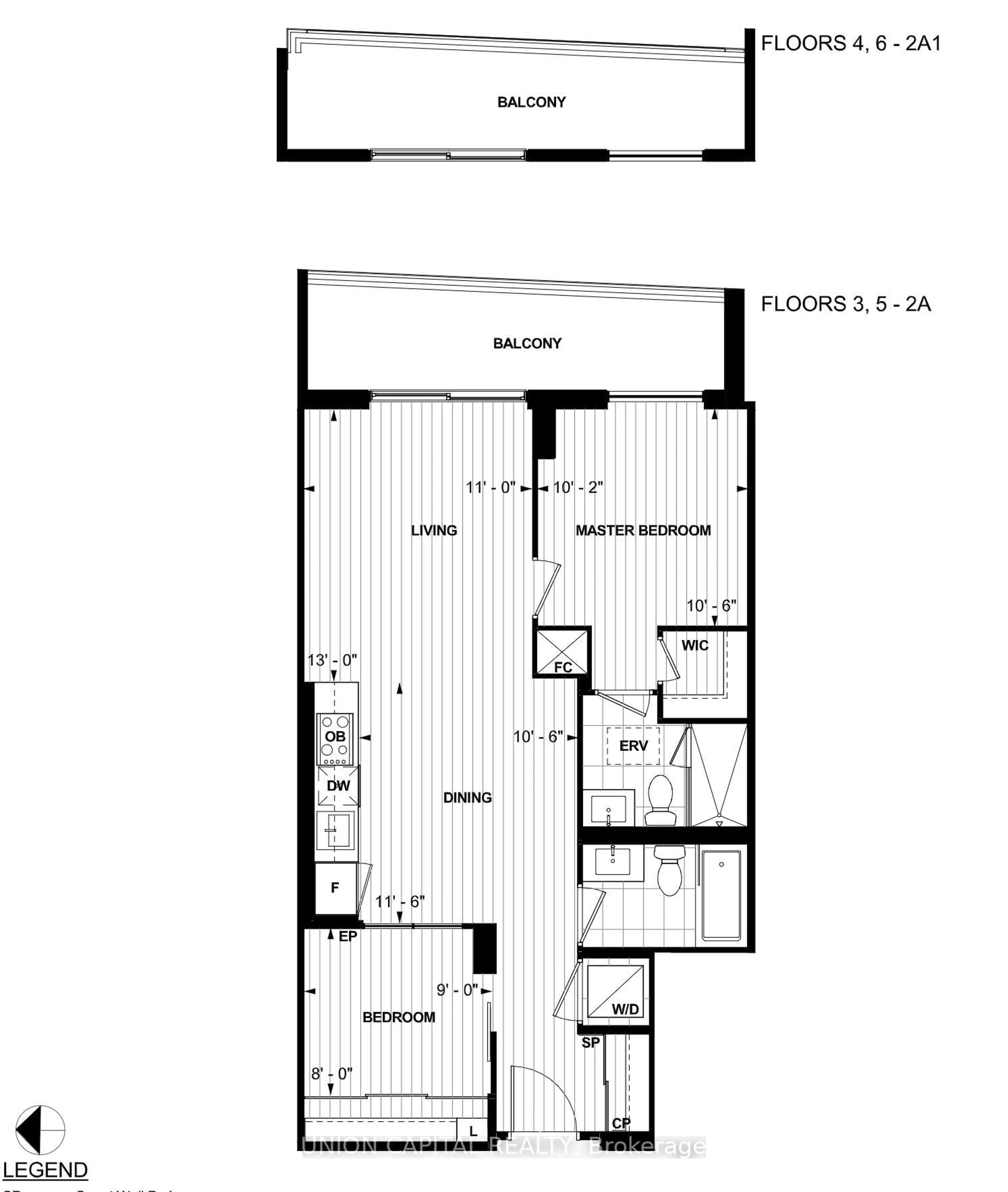 Floor plan for 118 Merchants Wharf Ave #418, Toronto Ontario M5A 0L3