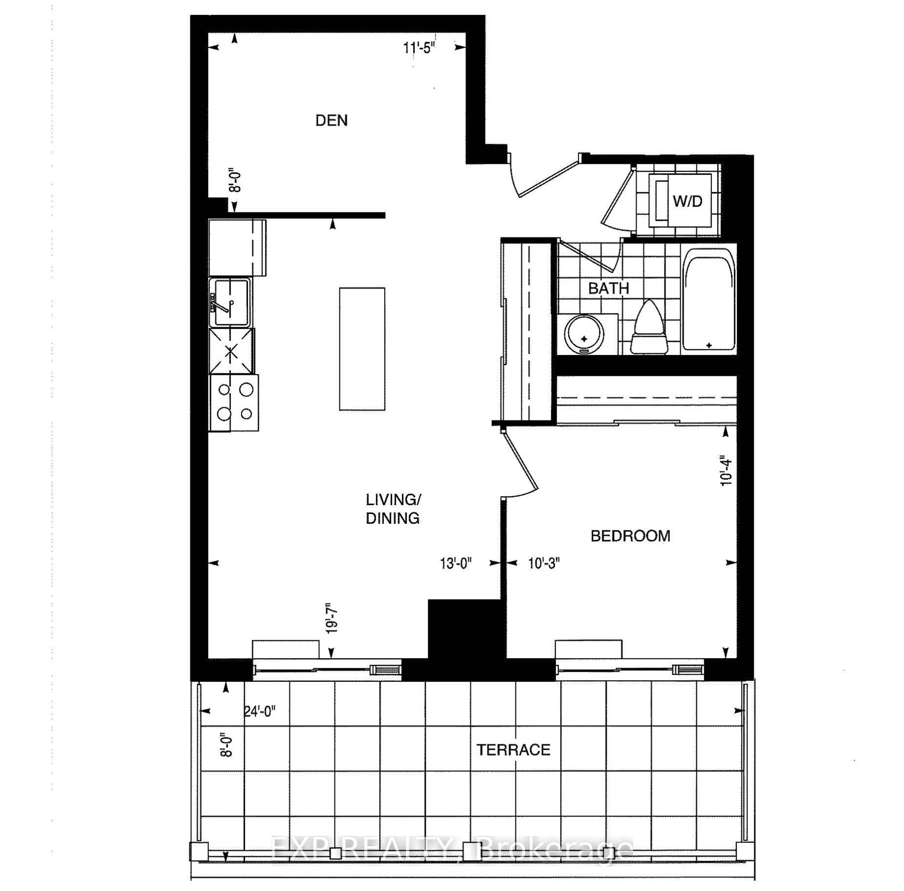Floor plan for 801 Sheppard Ave #607, Toronto Ontario M3H 0A8