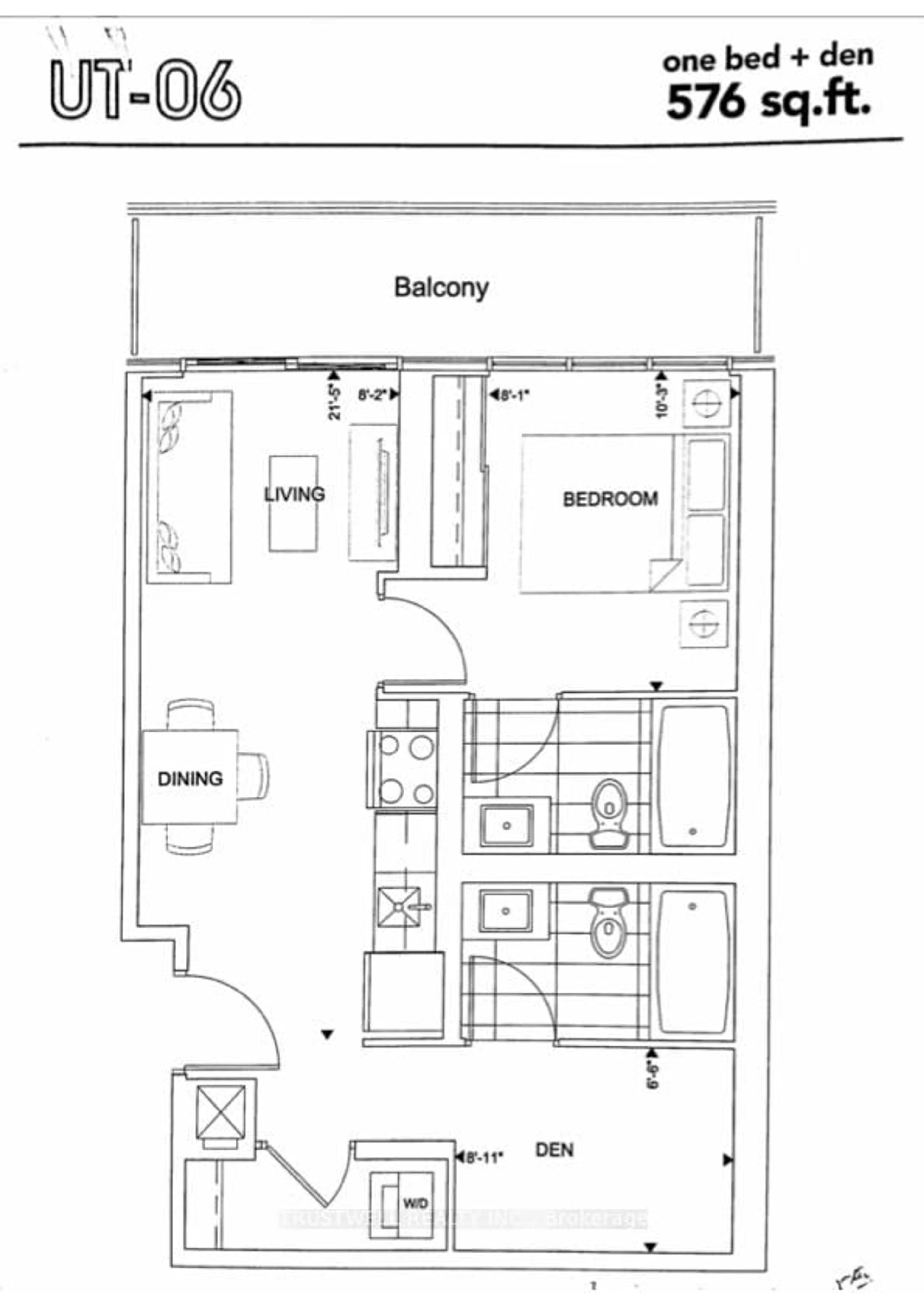 Floor plan for 128 Fairview Mall Dr #906, Toronto Ontario M2J 0E8