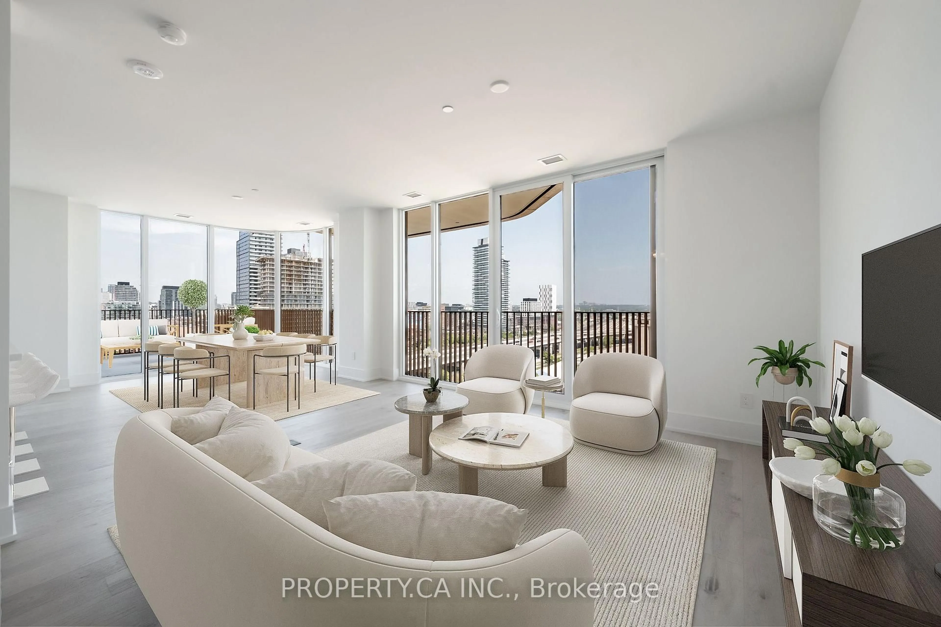 Living room with furniture, ceramic/tile floor for 155 Merchants Wharf #1331, Toronto Ontario M5B 1A6