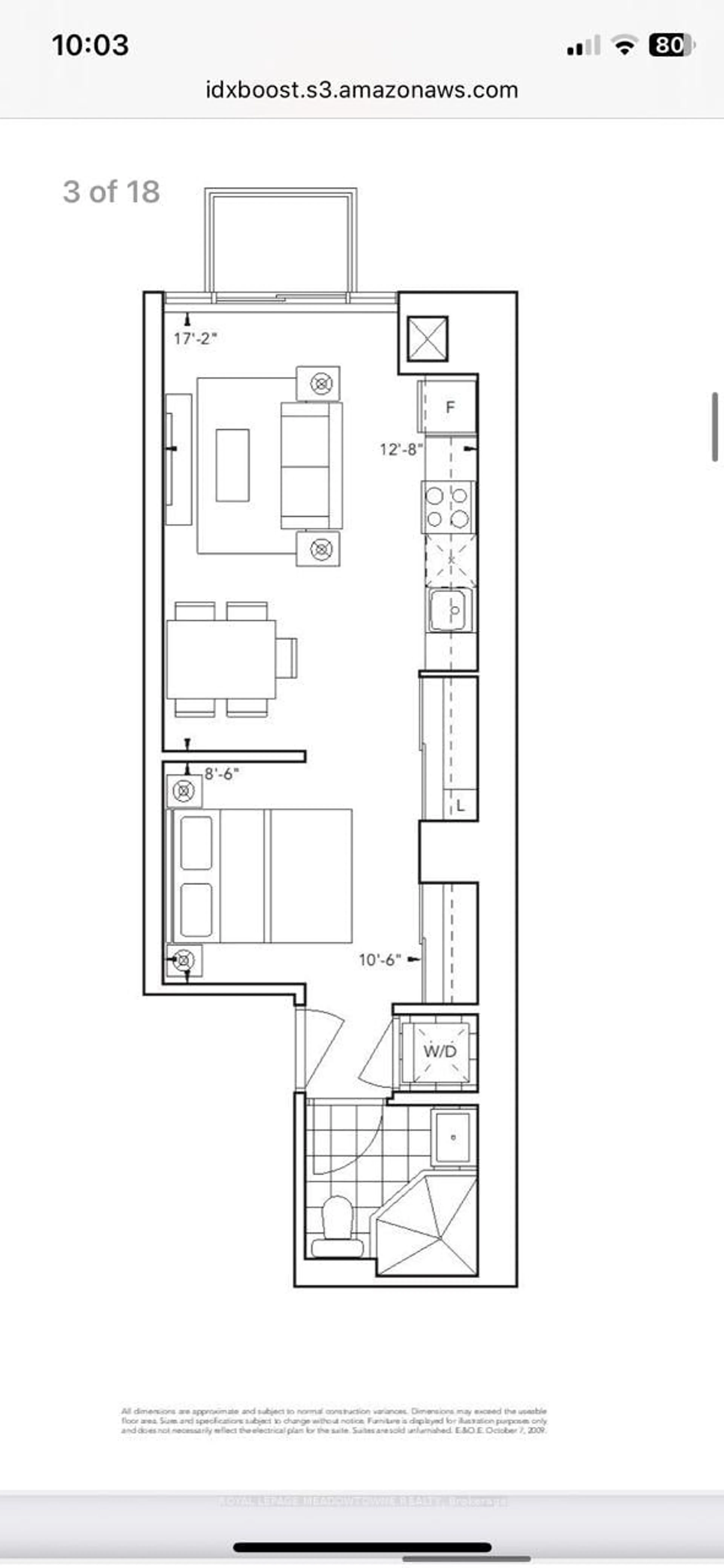 Floor plan for 560 Front St #210, Toronto Ontario M5V 1C1