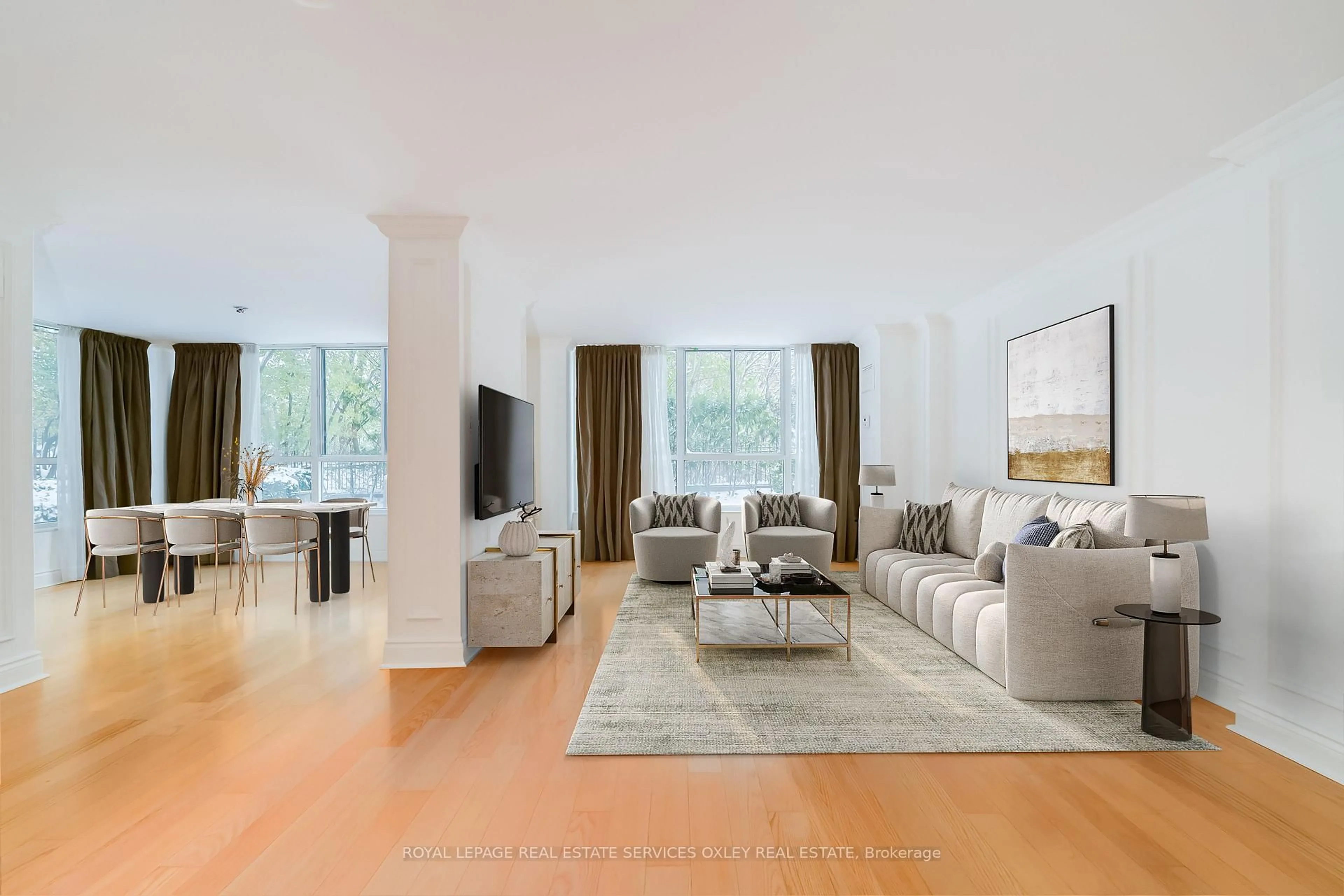 Living room with furniture, floor is not visible for 10 Tichester Rd #101, Toronto Ontario M5P 3M4