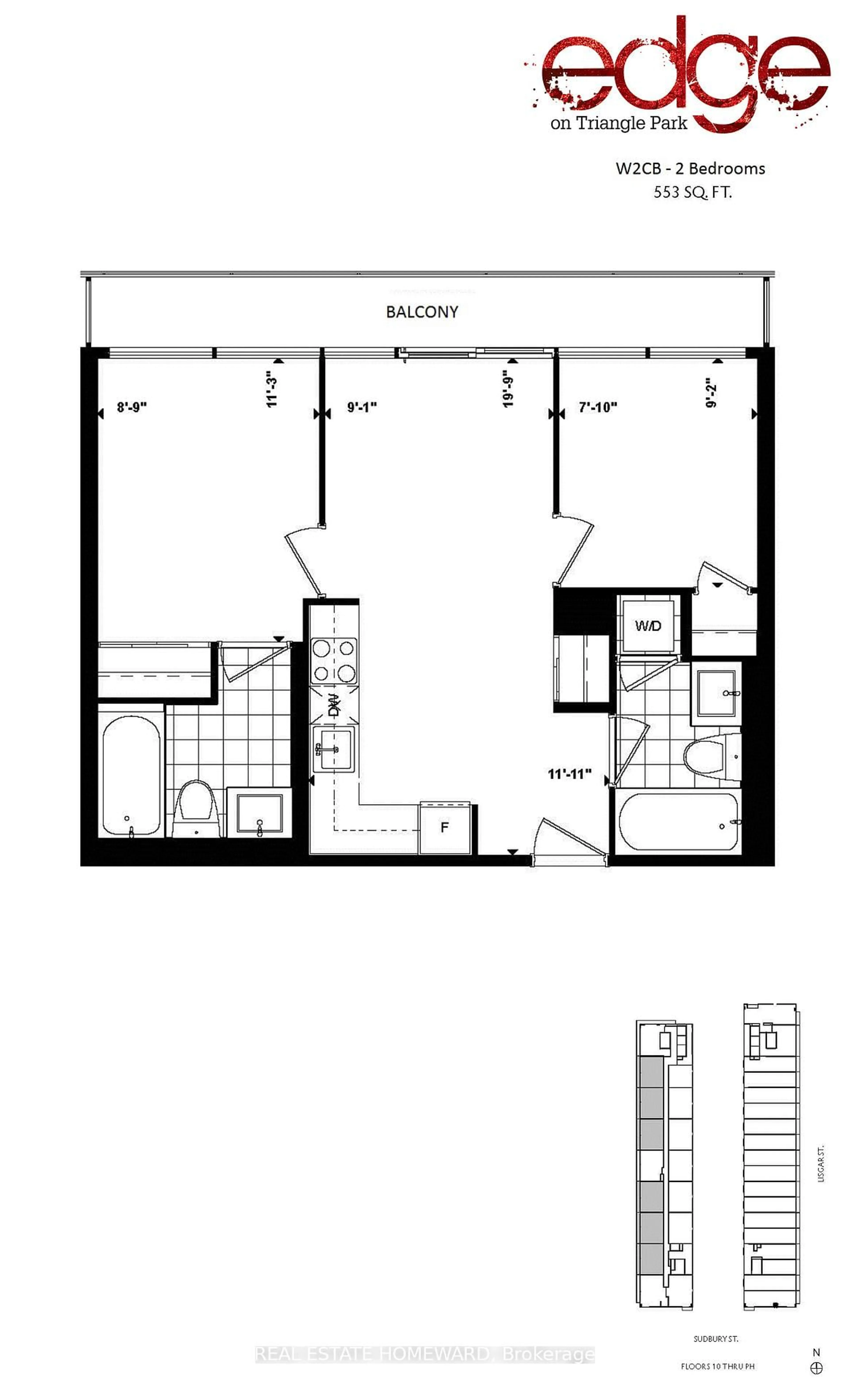 Floor plan for 36 Lisgar St #1812, Toronto Ontario M6J 0C7