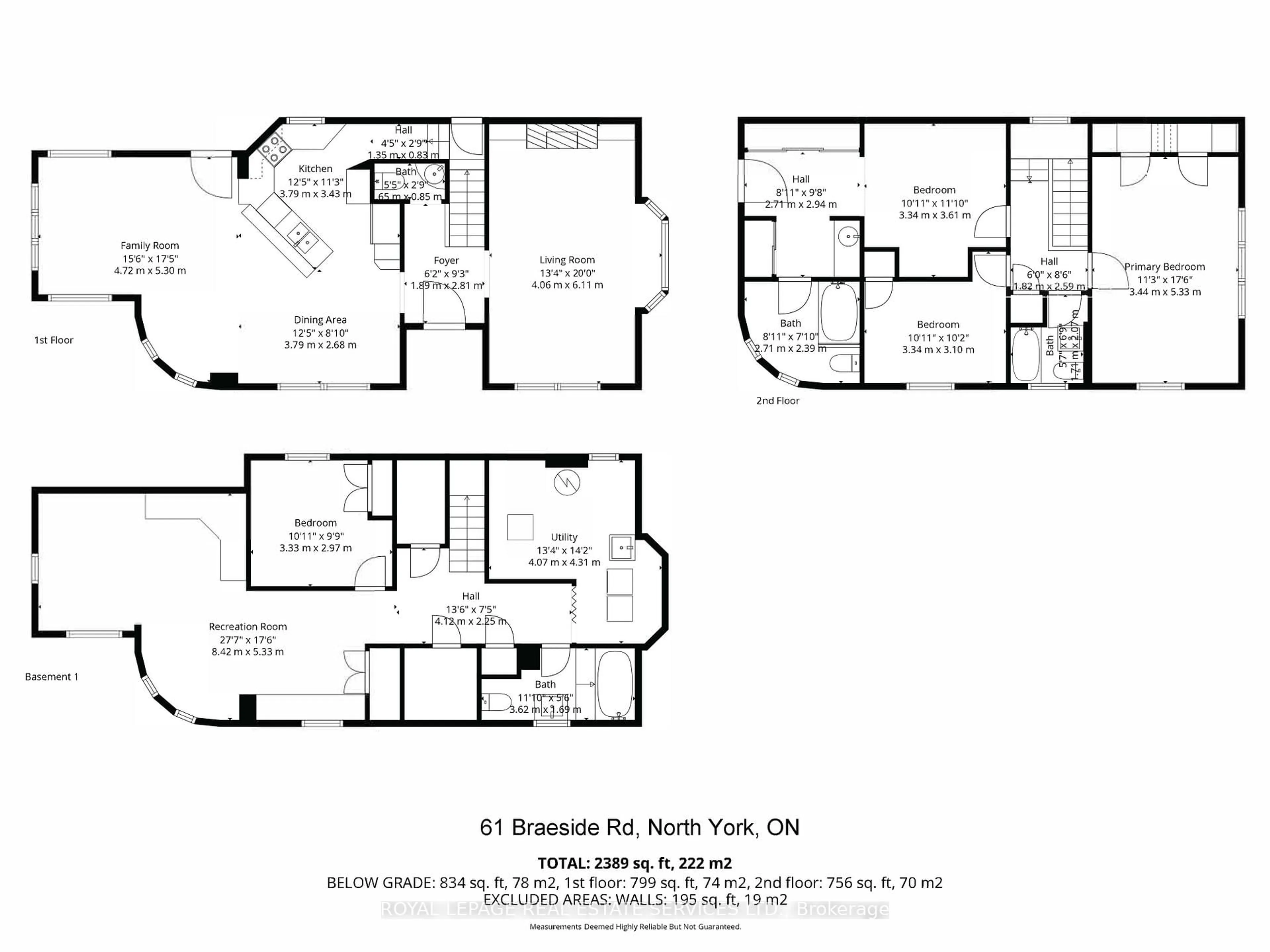 Floor plan for 61 Braeside Rd, Toronto Ontario M4N 1X9