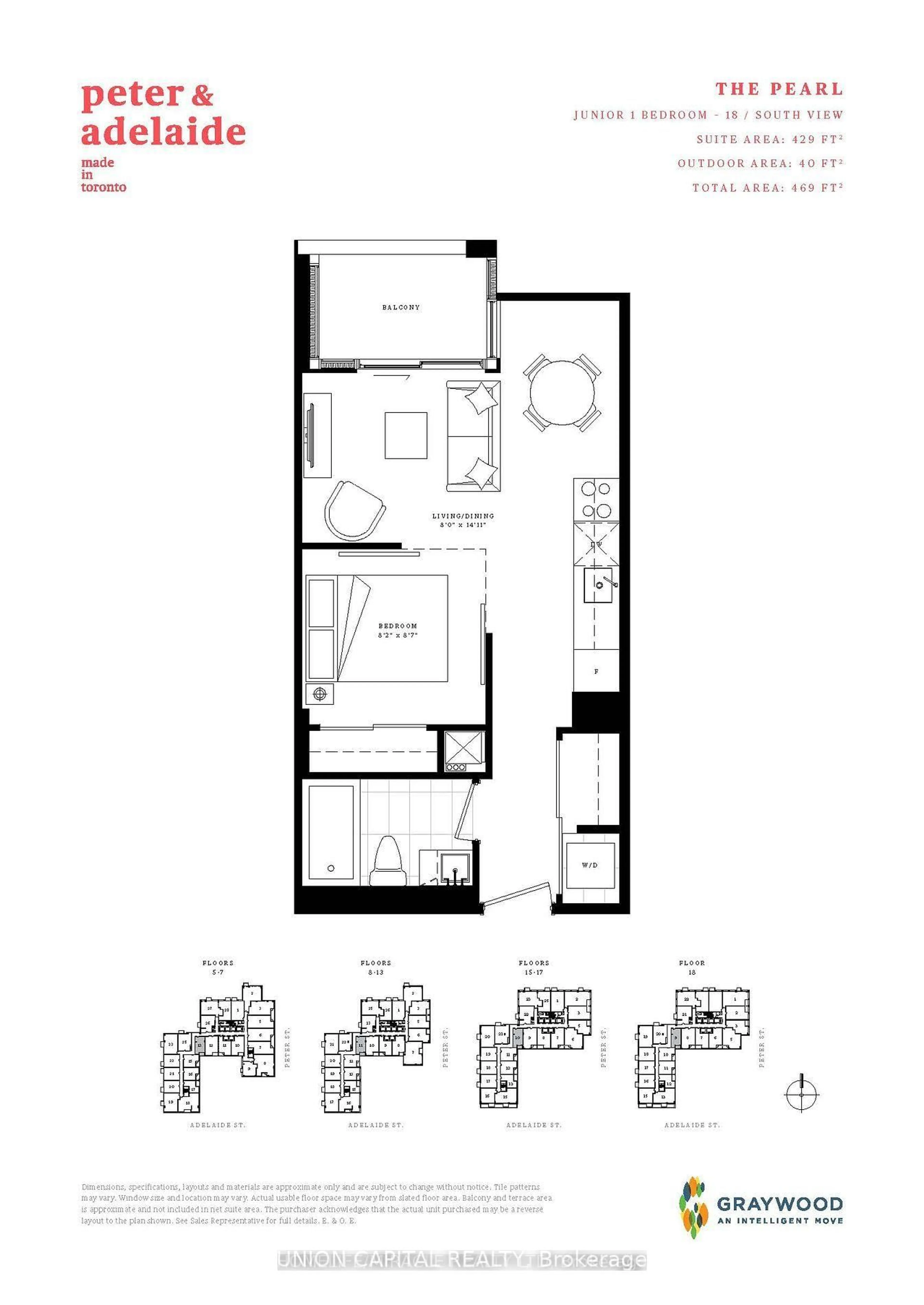 Floor plan for 108 Peter St #1111, Toronto Ontario M5V 0W2