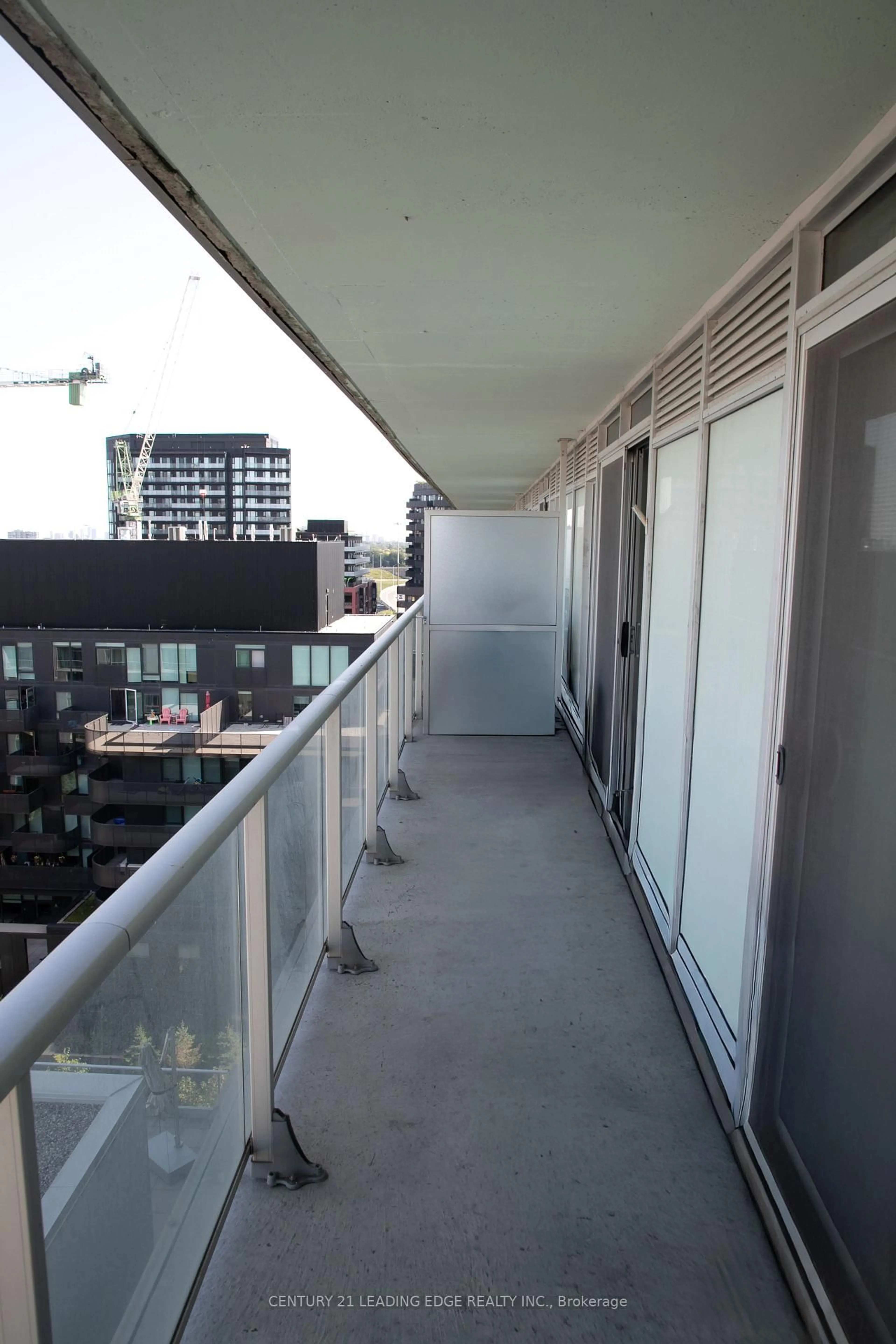 Balcony in the apartment, city buildings view from balcony for 565 Wilson Ave #1109W, Toronto Ontario M3H 0C6