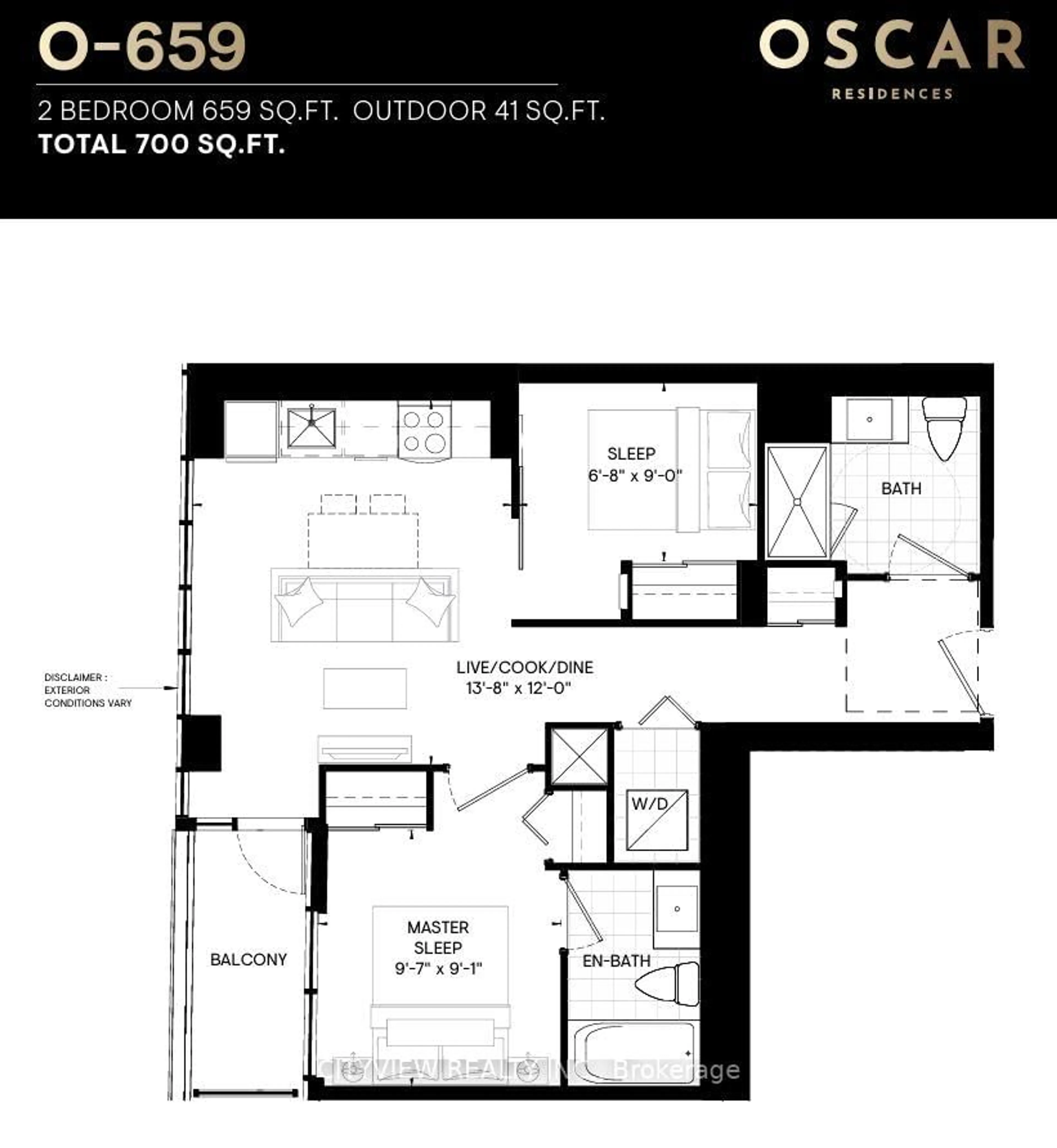 Floor plan for 500 Dupont St #804, Toronto Ontario M6G 1Y7