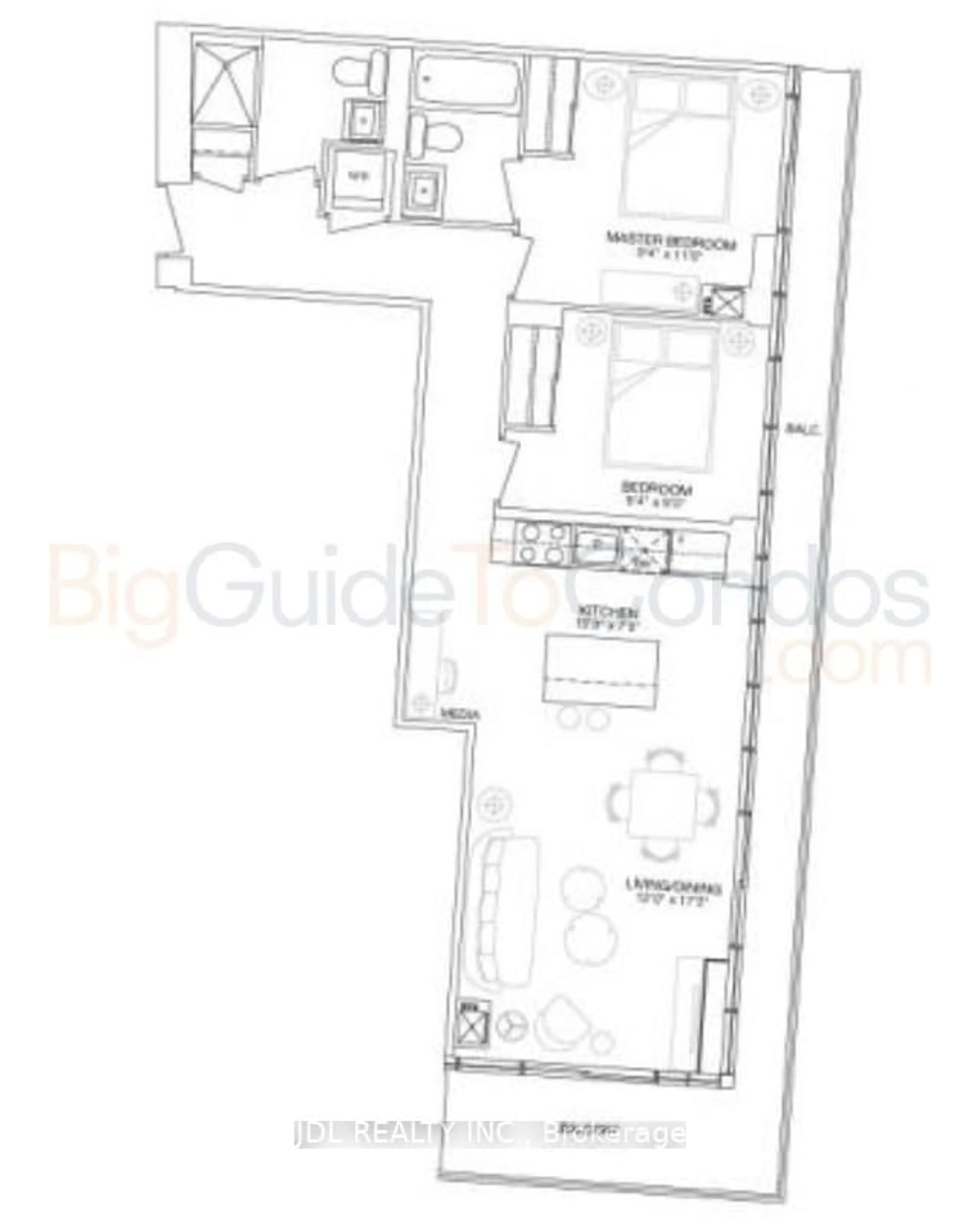 Floor plan for 200 Bloor St #2204, Toronto Ontario M5S 1T8