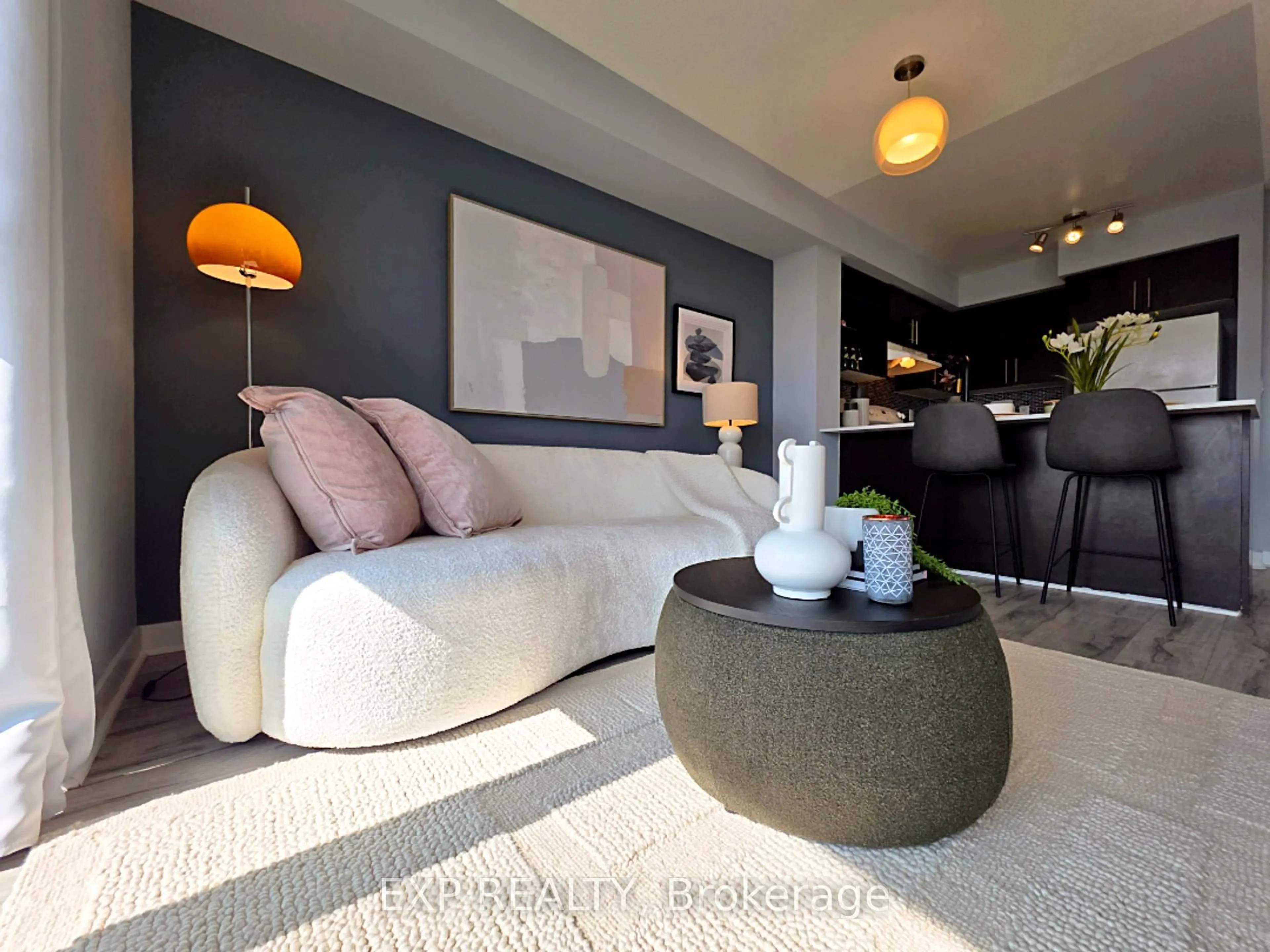 Living room with furniture, unknown for 120 Dallimore Circ #723, Toronto Ontario M3C 4J1