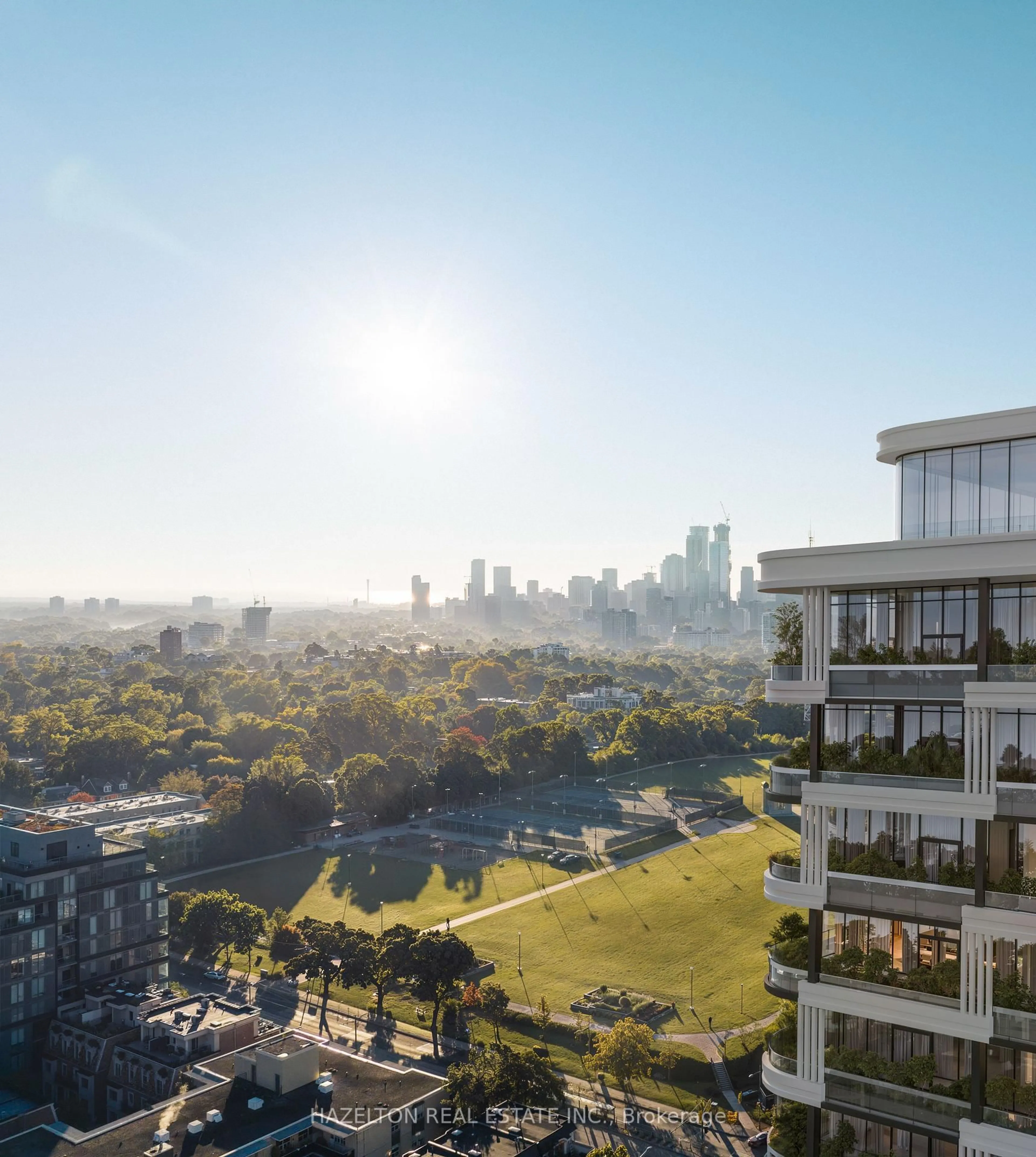A pic from outside/outdoor area/front of a property/back of a property/a pic from drone, city buildings view from balcony for 429 Walmer Rd #901, Toronto Ontario M5P 2X9