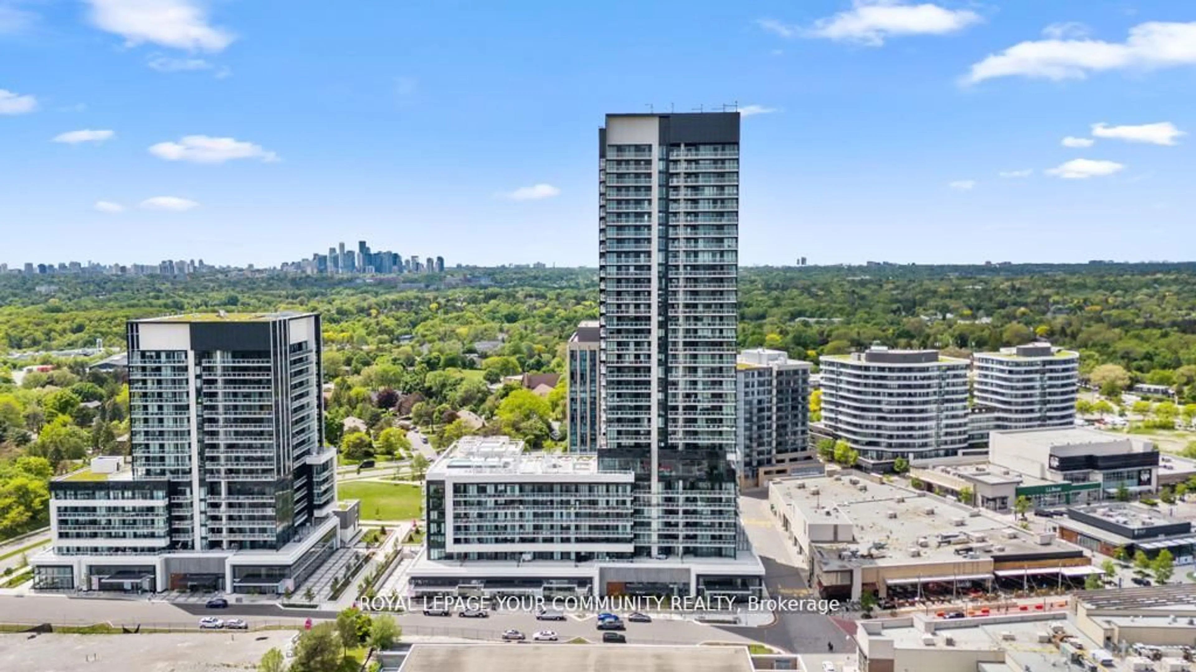 A pic from outside/outdoor area/front of a property/back of a property/a pic from drone, city buildings view from balcony for 50 O'Neill Rd #3010, Toronto Ontario M3C 0R1