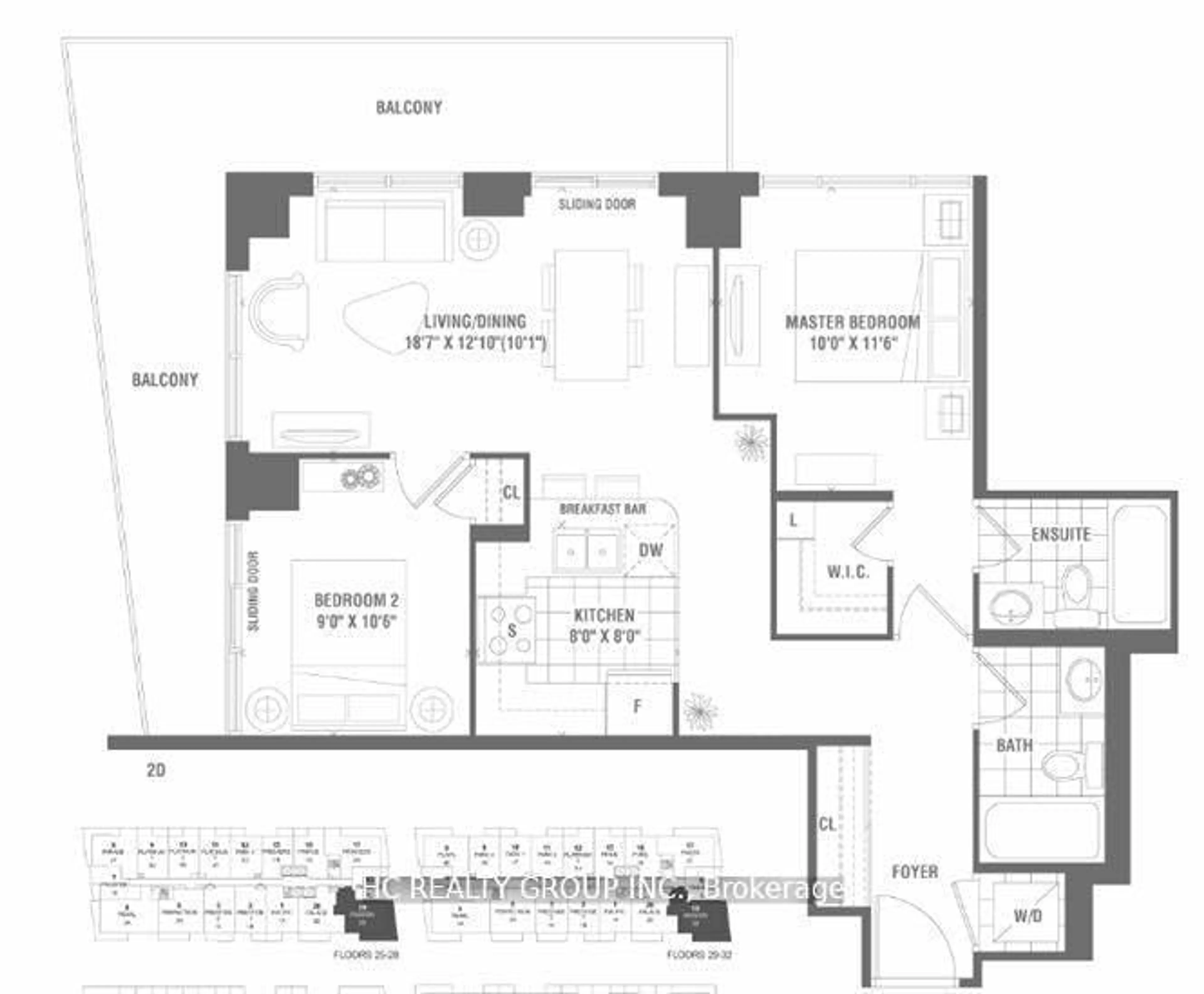 Floor plan for 4955 Yonge St #819, Toronto Ontario M3N 0L8