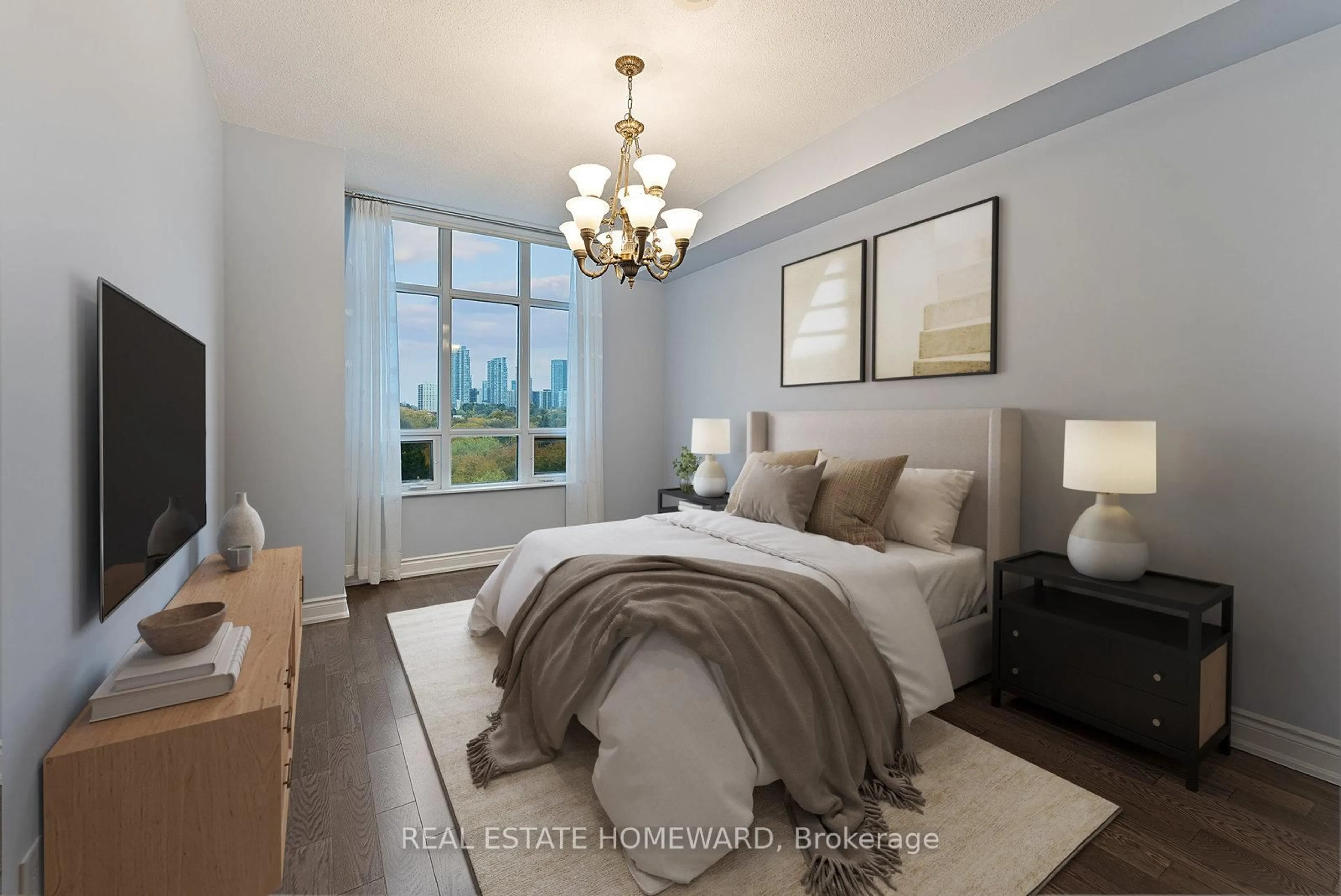 Bedroom with bed, unknown for 10 Bloorview Pl #714, Toronto Ontario M2J 0B1