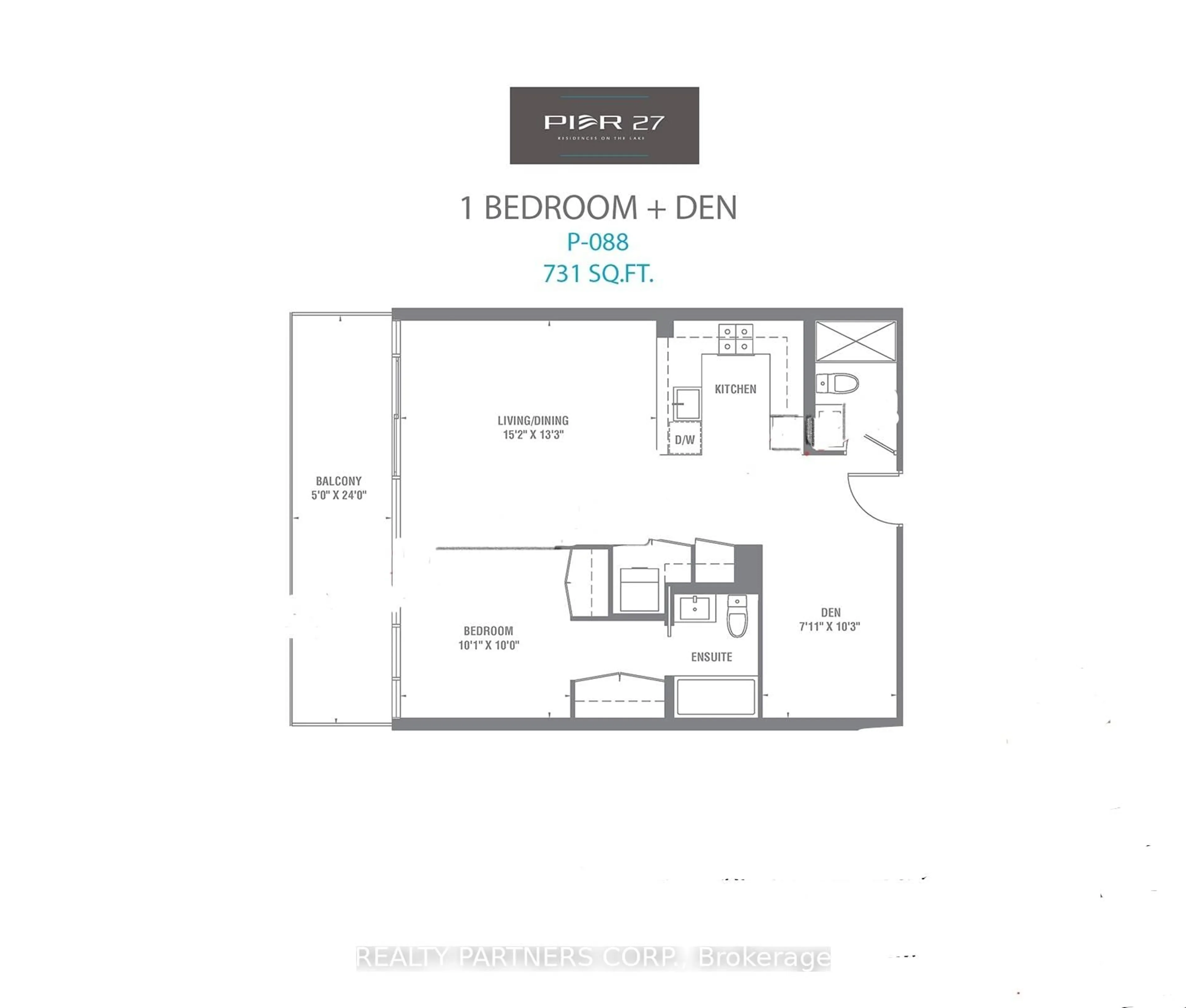 Floor plan for 39 Queens Quay #426, Toronto Ontario M5E 0A5