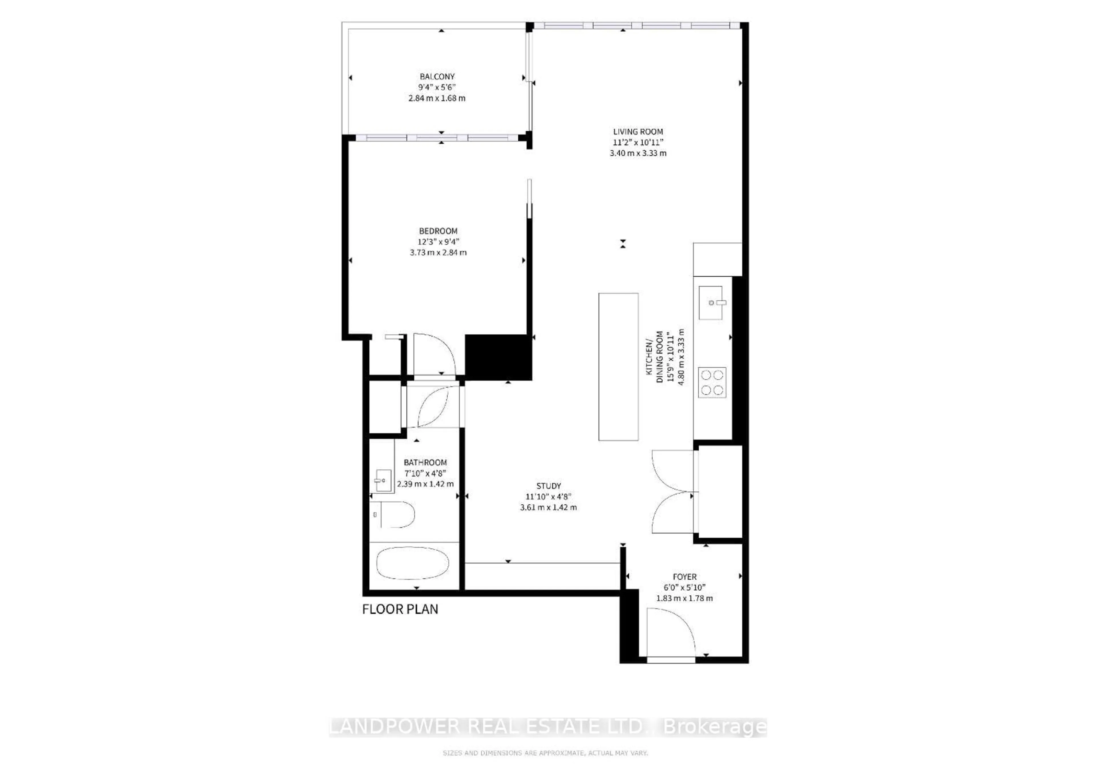 Floor plan for 16 Bonnycastle St #2501, Toronto Ontario M5A 0C9