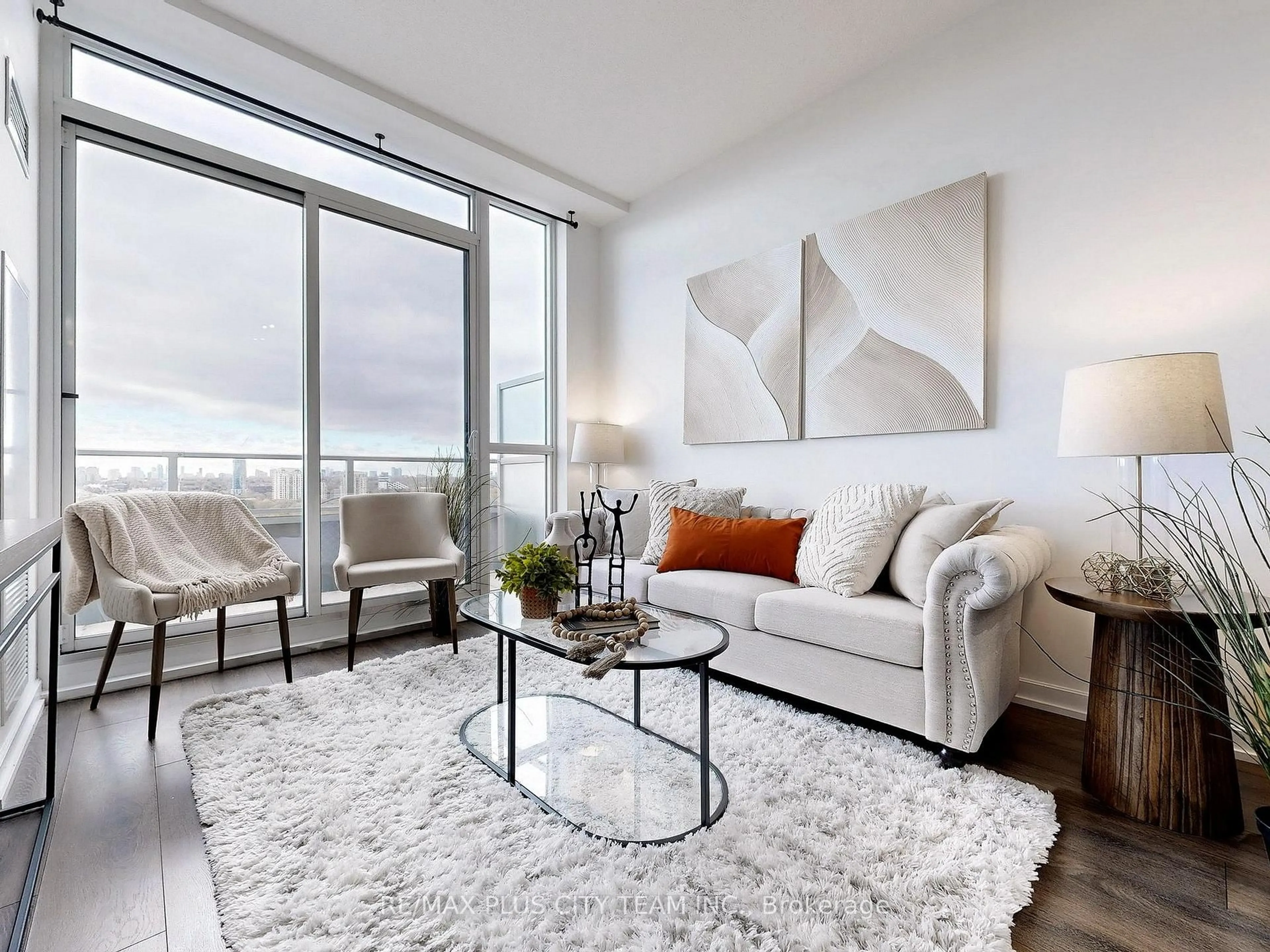 Living room with furniture, unknown for 52 Forest Manor Rd #621, Toronto Ontario M2J 0E2