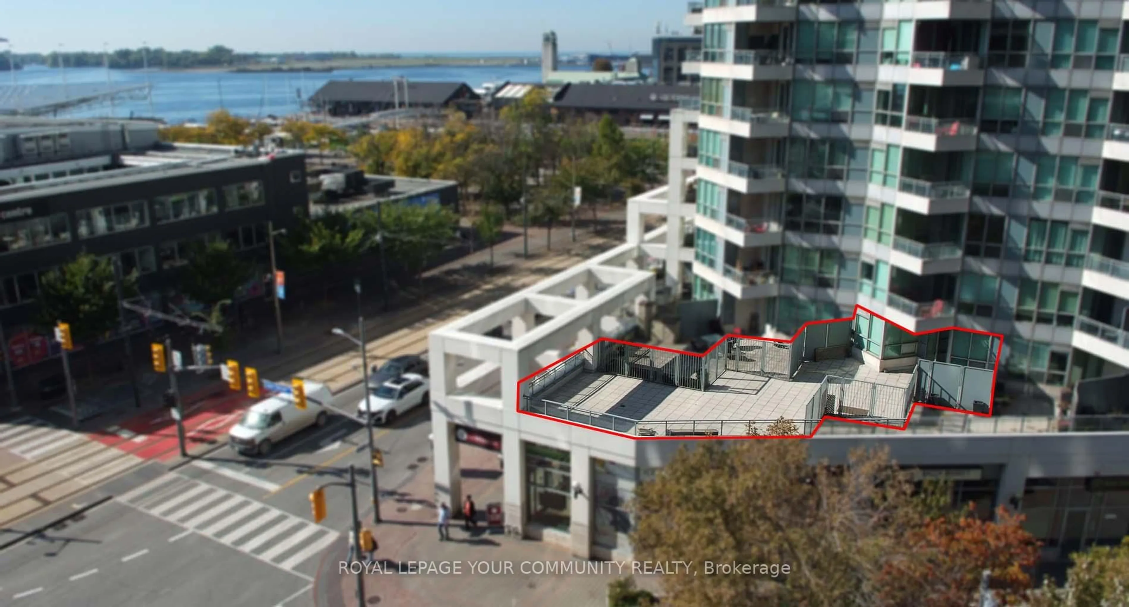 A pic from outside/outdoor area/front of a property/back of a property/a pic from drone, city buildings view from balcony for 228 Queens Quay #205, Toronto Ontario M5J 2X1