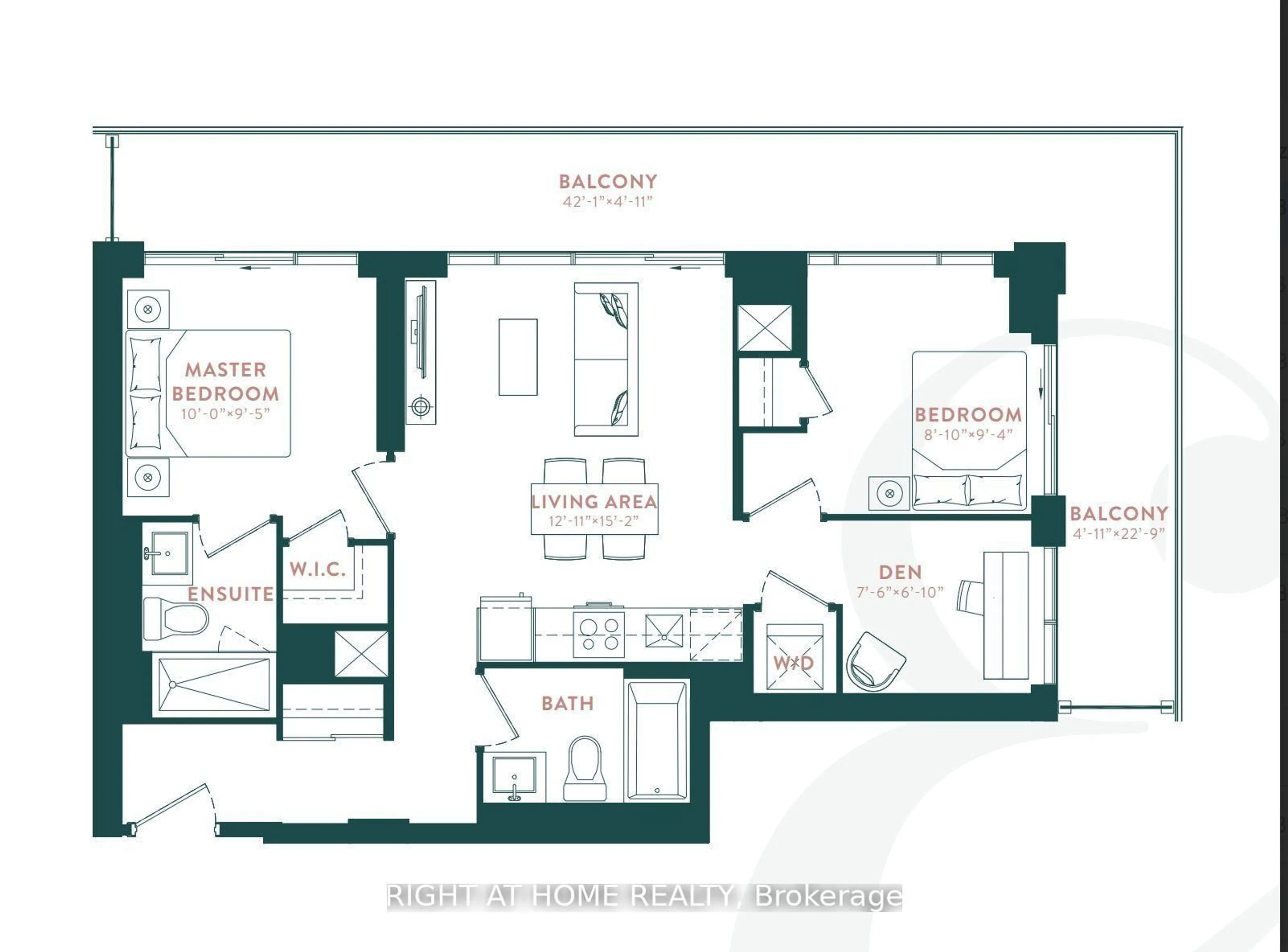 Floor plan for 5 Defries St #710, Toronto Ontario M5A 0W7