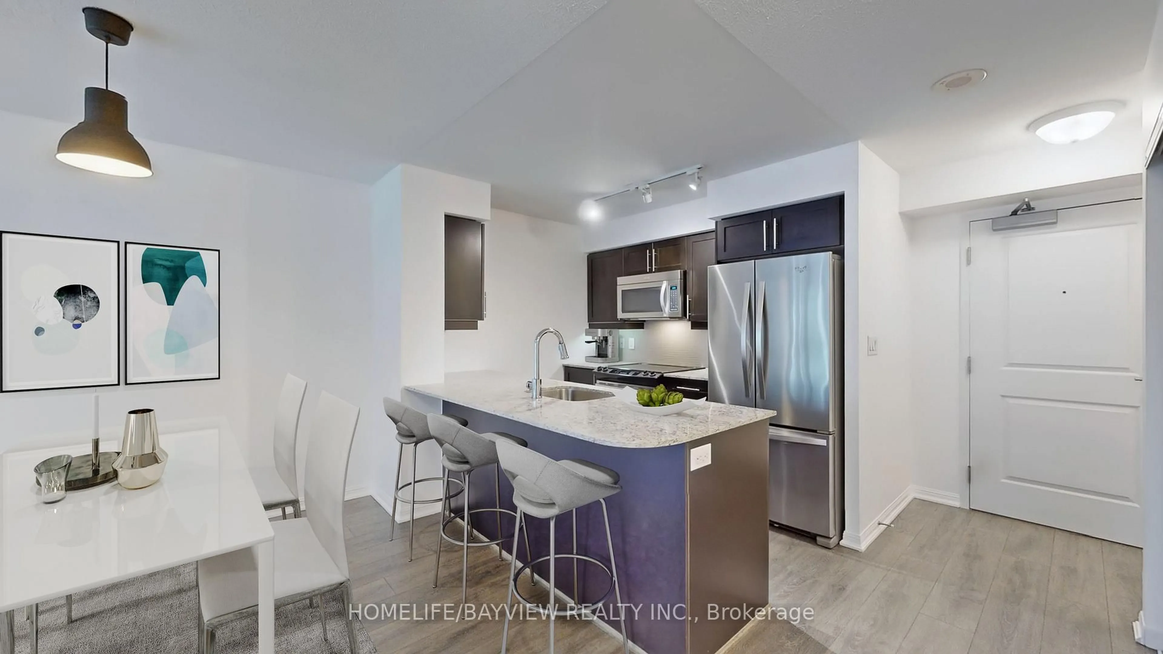 Open concept kitchen, ceramic/tile floor for 35 Bastion St #1115, Toronto Ontario M5V 0C2