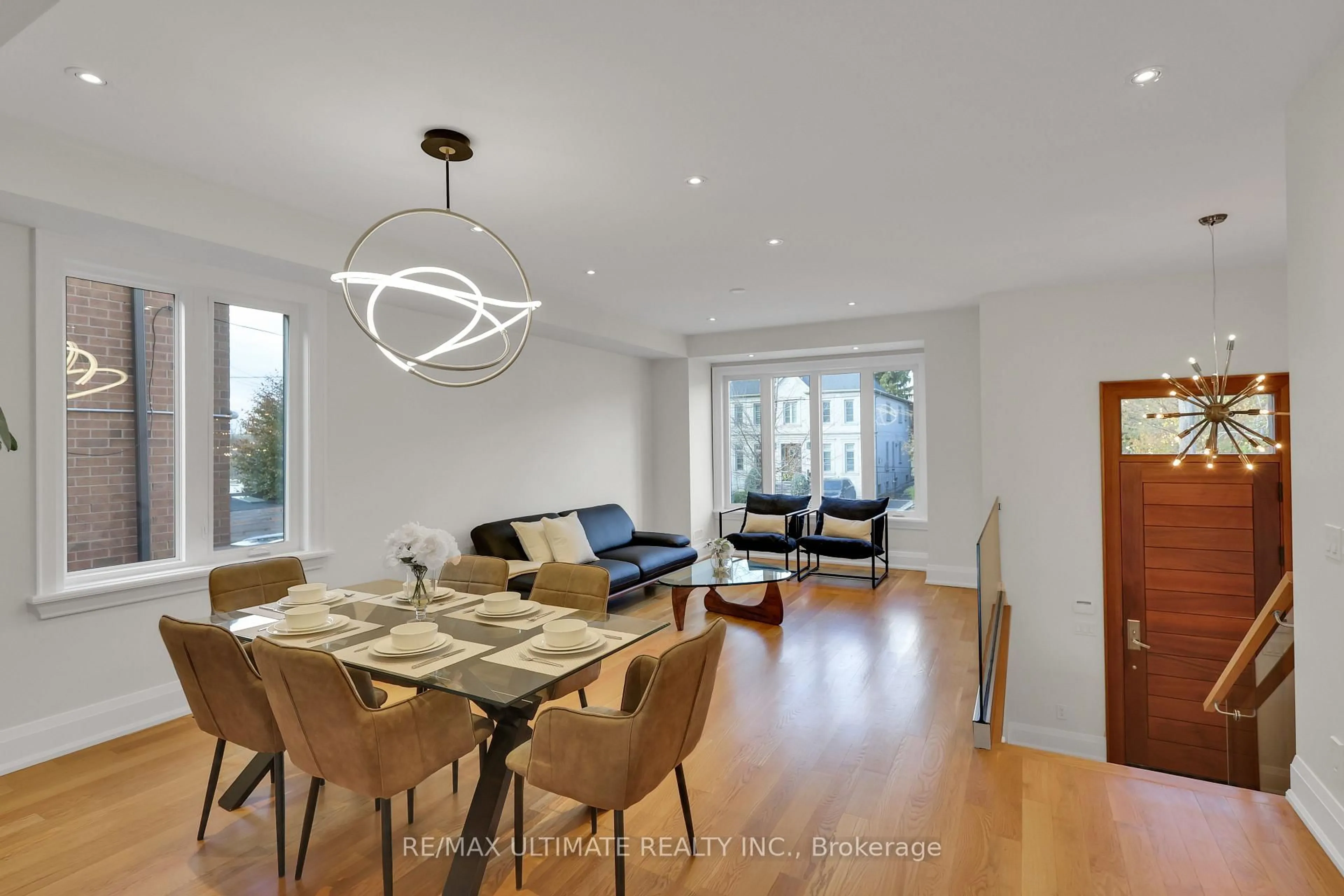 Dining room, wood/laminate floor for 743 Glencairn Ave, Toronto Ontario M6B 1Z9