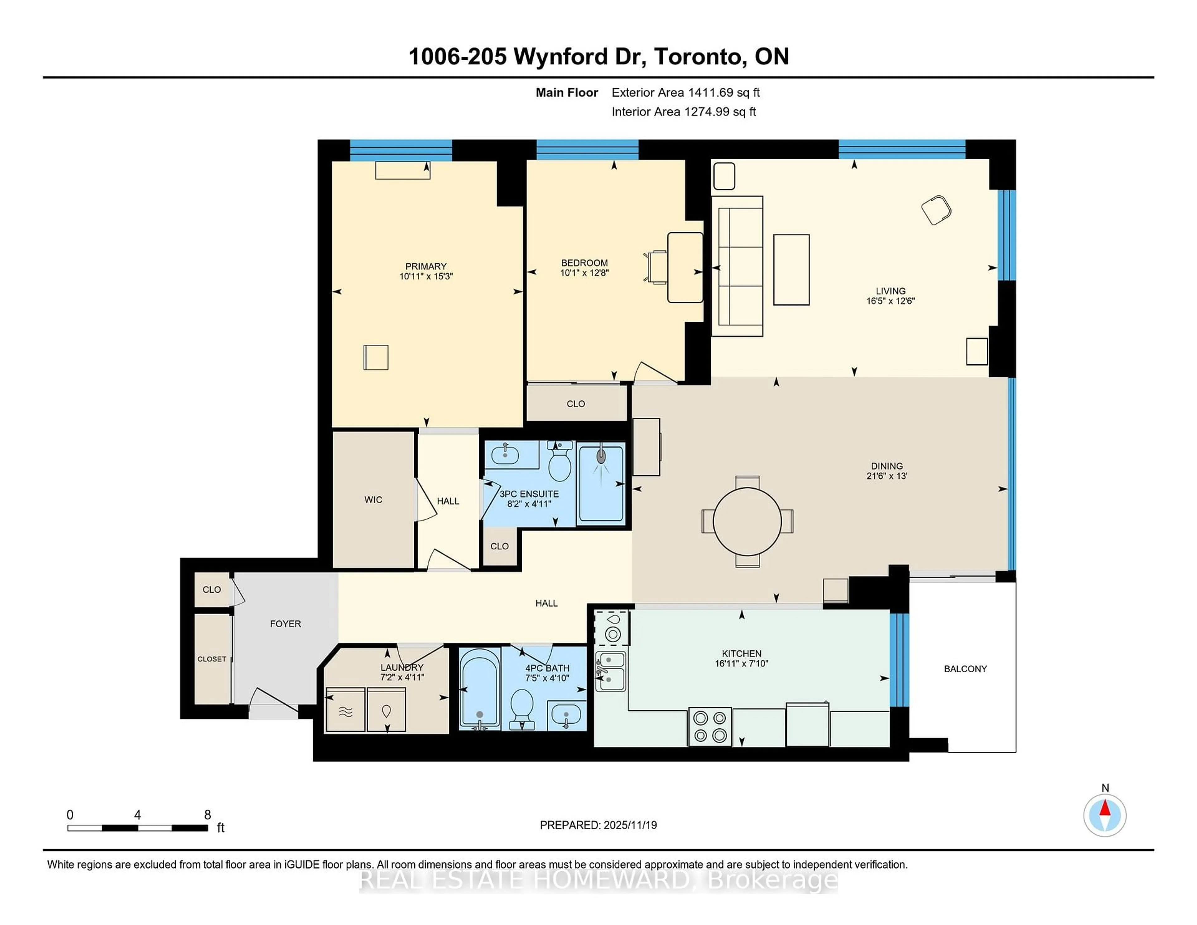 Floor plan for 205 Wynford Dr ##1006, Toronto Ontario M3C 3P4