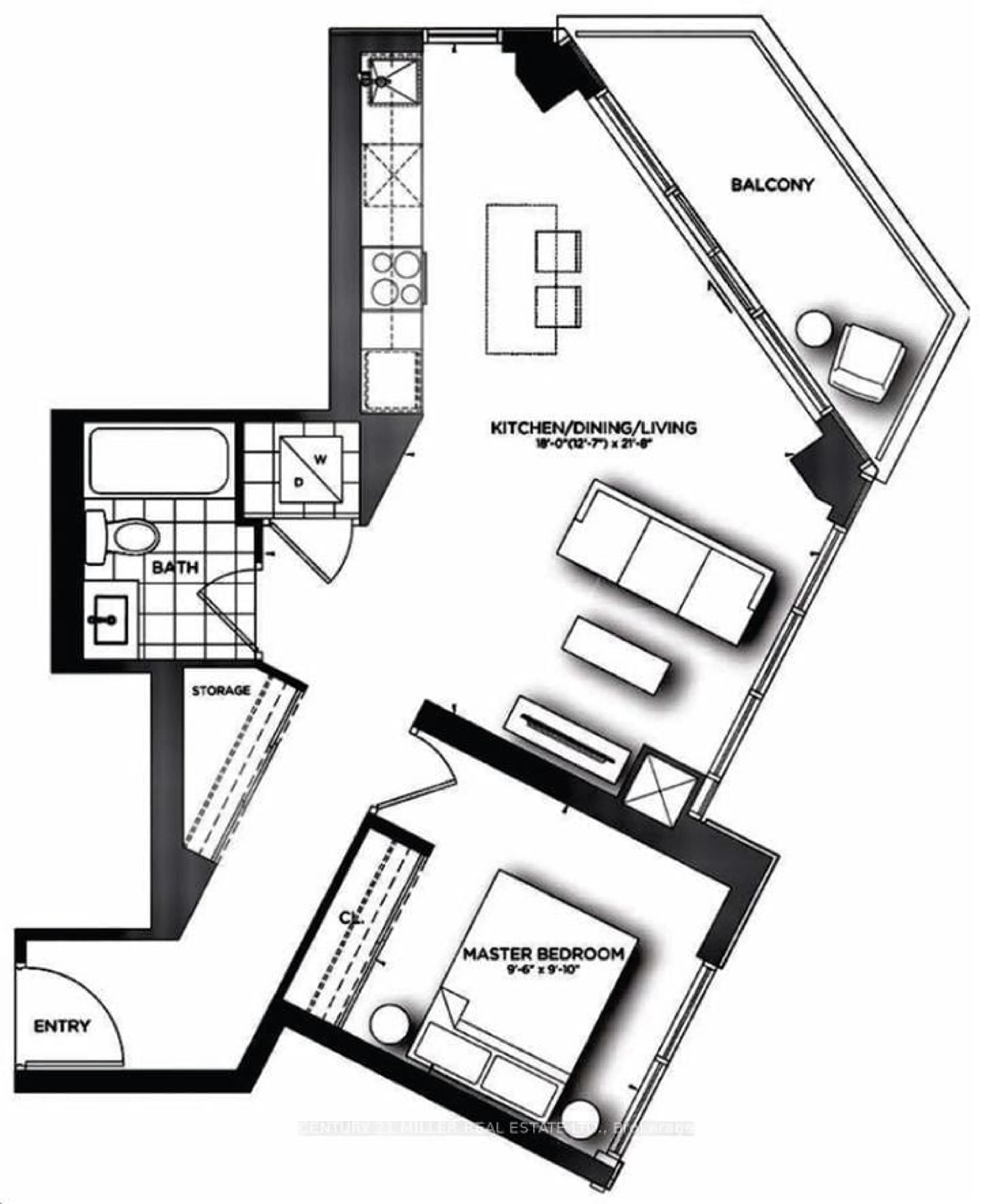 Floor plan for 159 Wellesley St #2503, Toronto Ontario M4Y 0H5