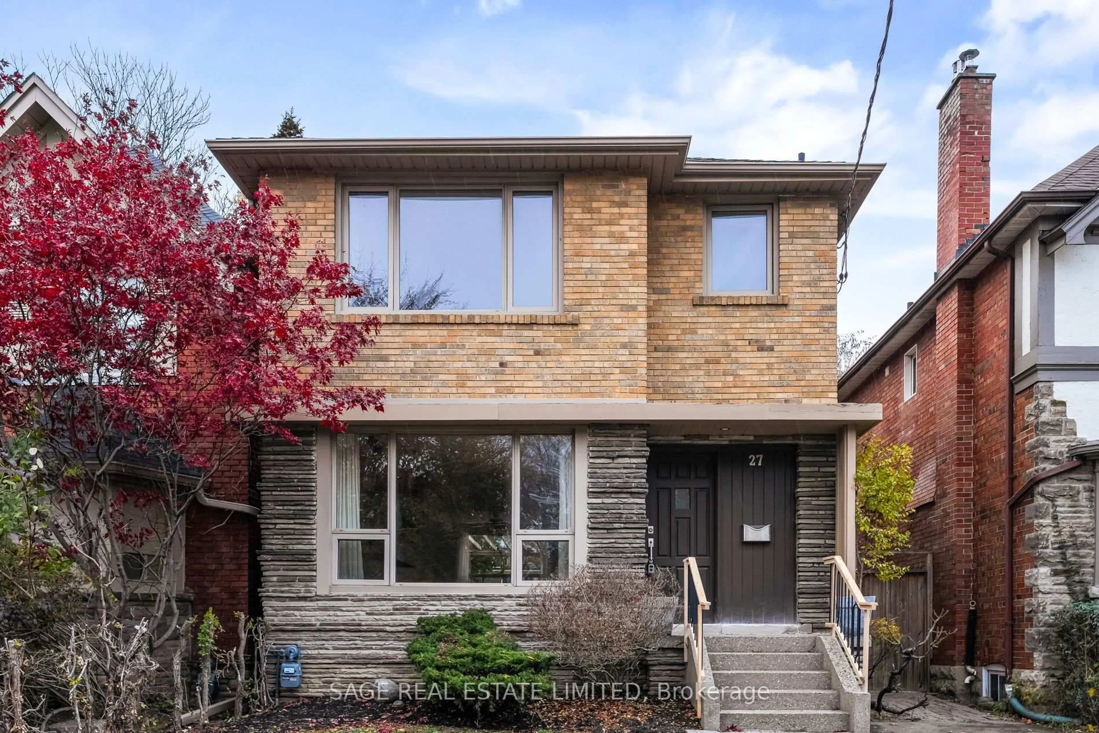 Home with brick exterior material, street for 27 Peveril Hill, Toronto Ontario M6C 3A9