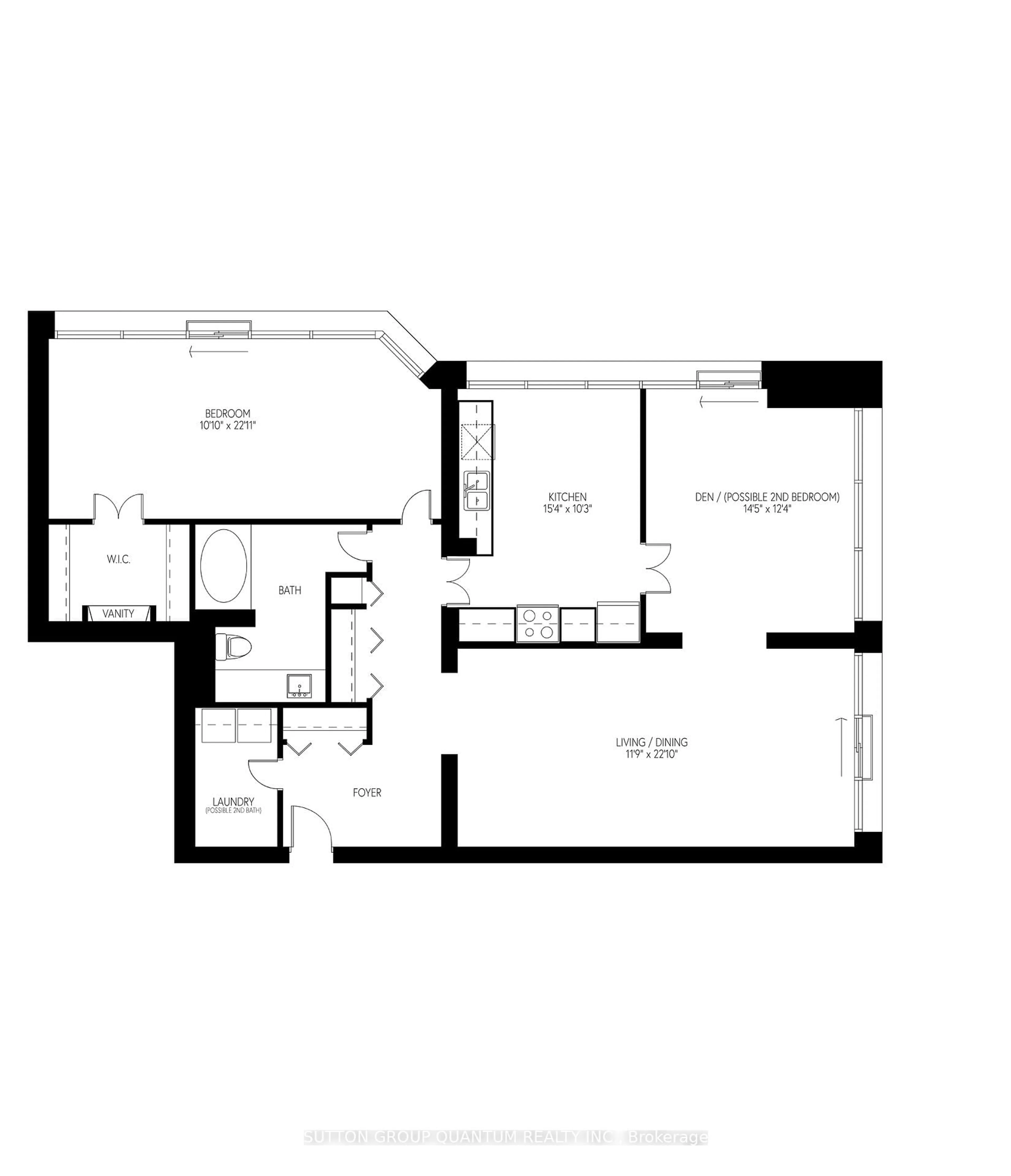 Floor plan for 55 Harbour Sq #1617, Toronto Ontario M5J 2L1