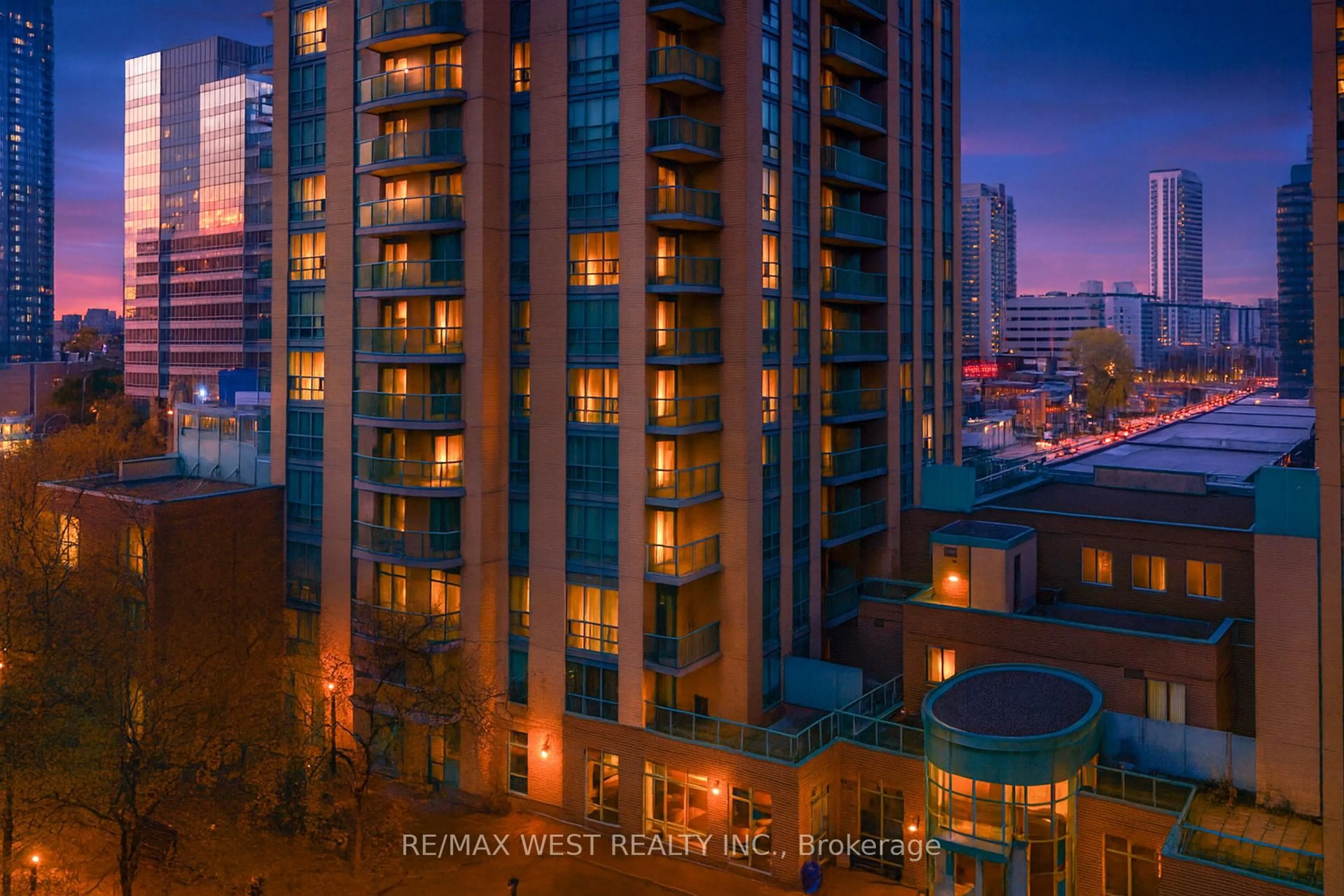 A pic from outside/outdoor area/front of a property/back of a property/a pic from drone, city buildings view from balcony for 22 Olive Ave #216, Toronto Ontario M2N 7G6