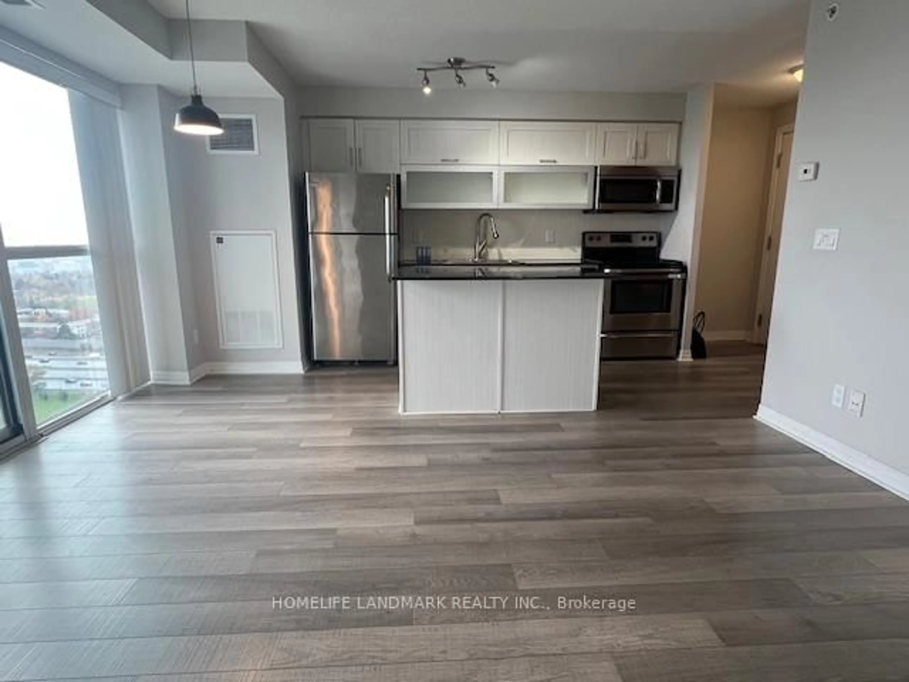 Open concept kitchen, wood/laminate floor for 275 Yorkland Rd #2109, Toronto Ontario M2J 0B4