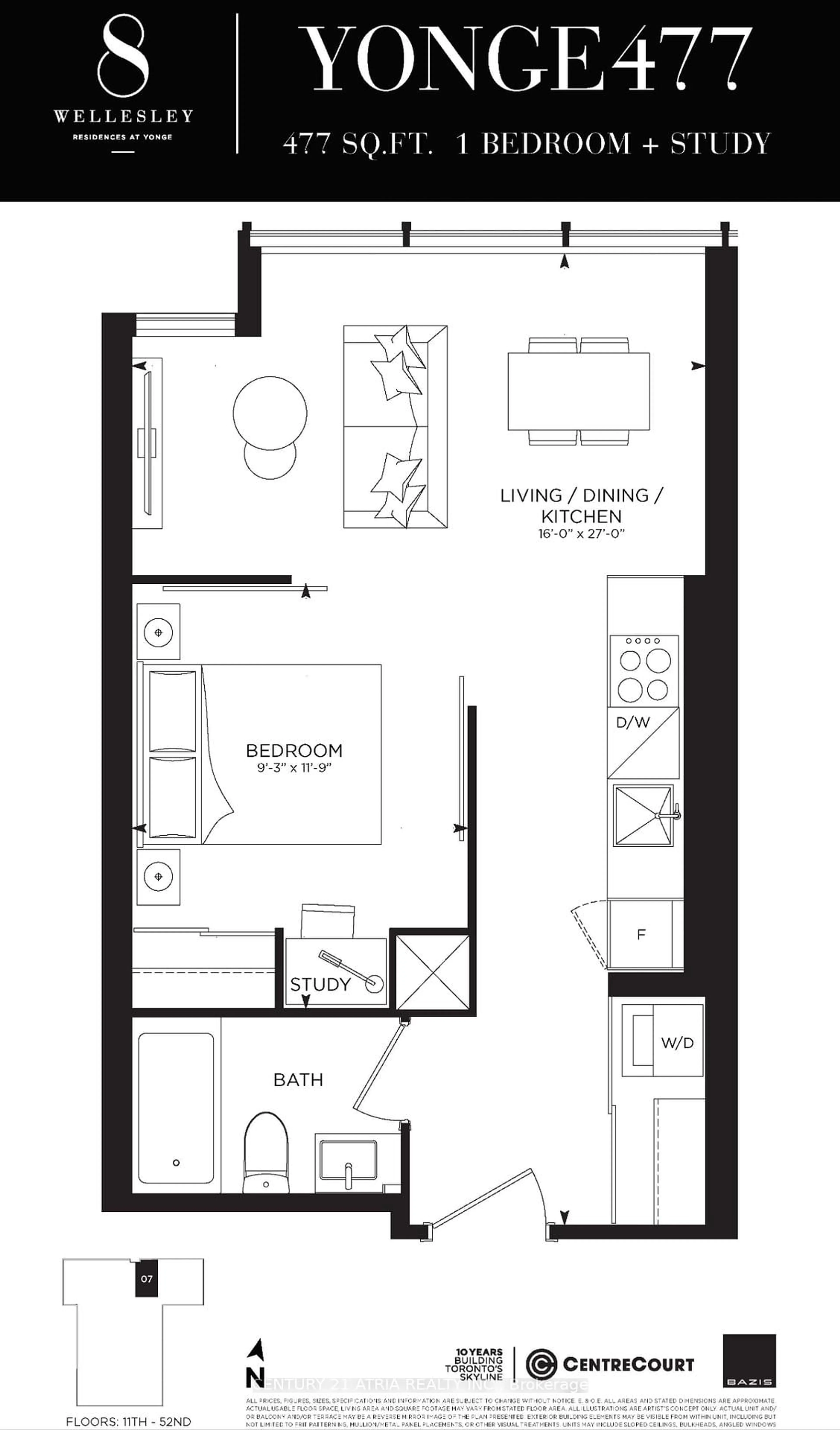 Floor plan for 8 Wellesley St #4007, Toronto Ontario M4Y 0J5