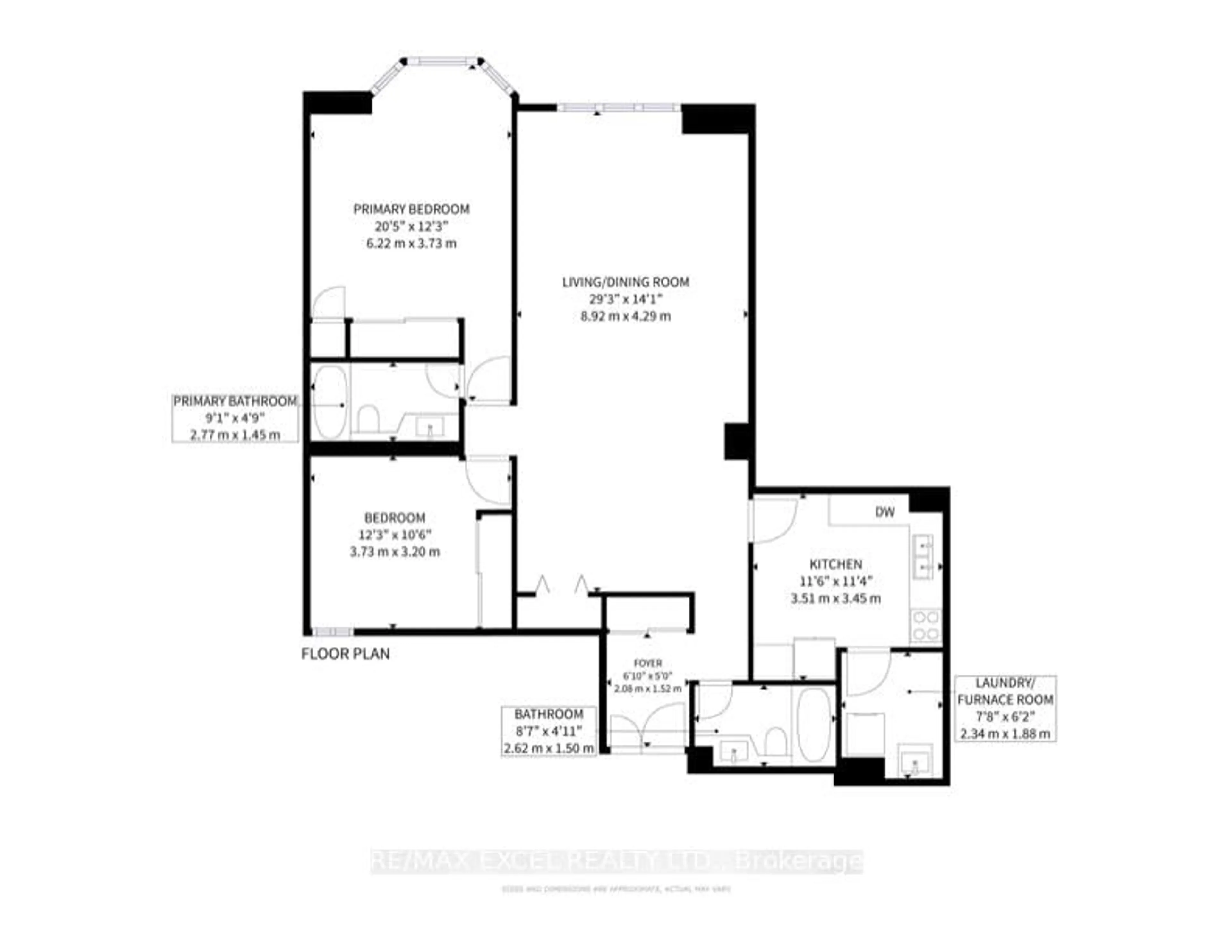 Floor plan for 188 Spadina Ave #406, Toronto Ontario M5T 3A4