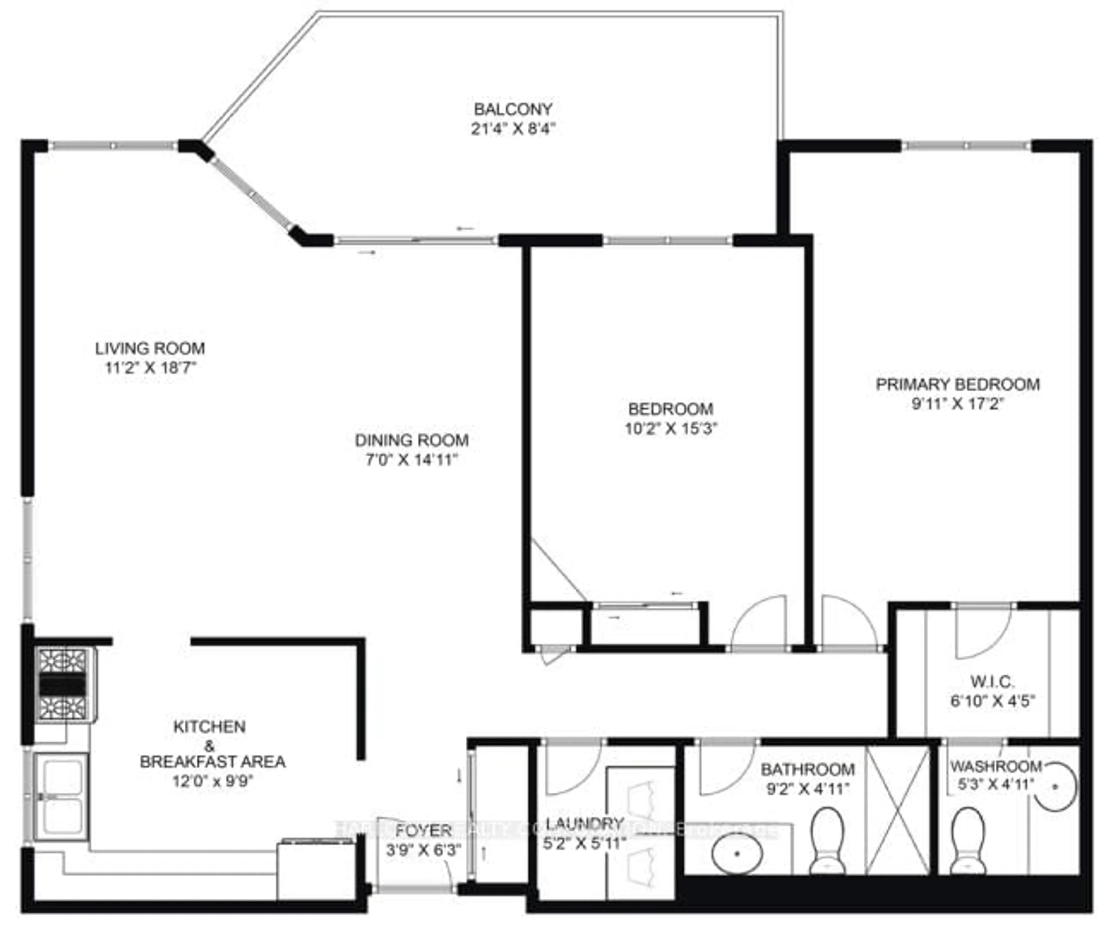 Floor plan for 30 Glen Elm Ave #309, Toronto Ontario M4T 1T7