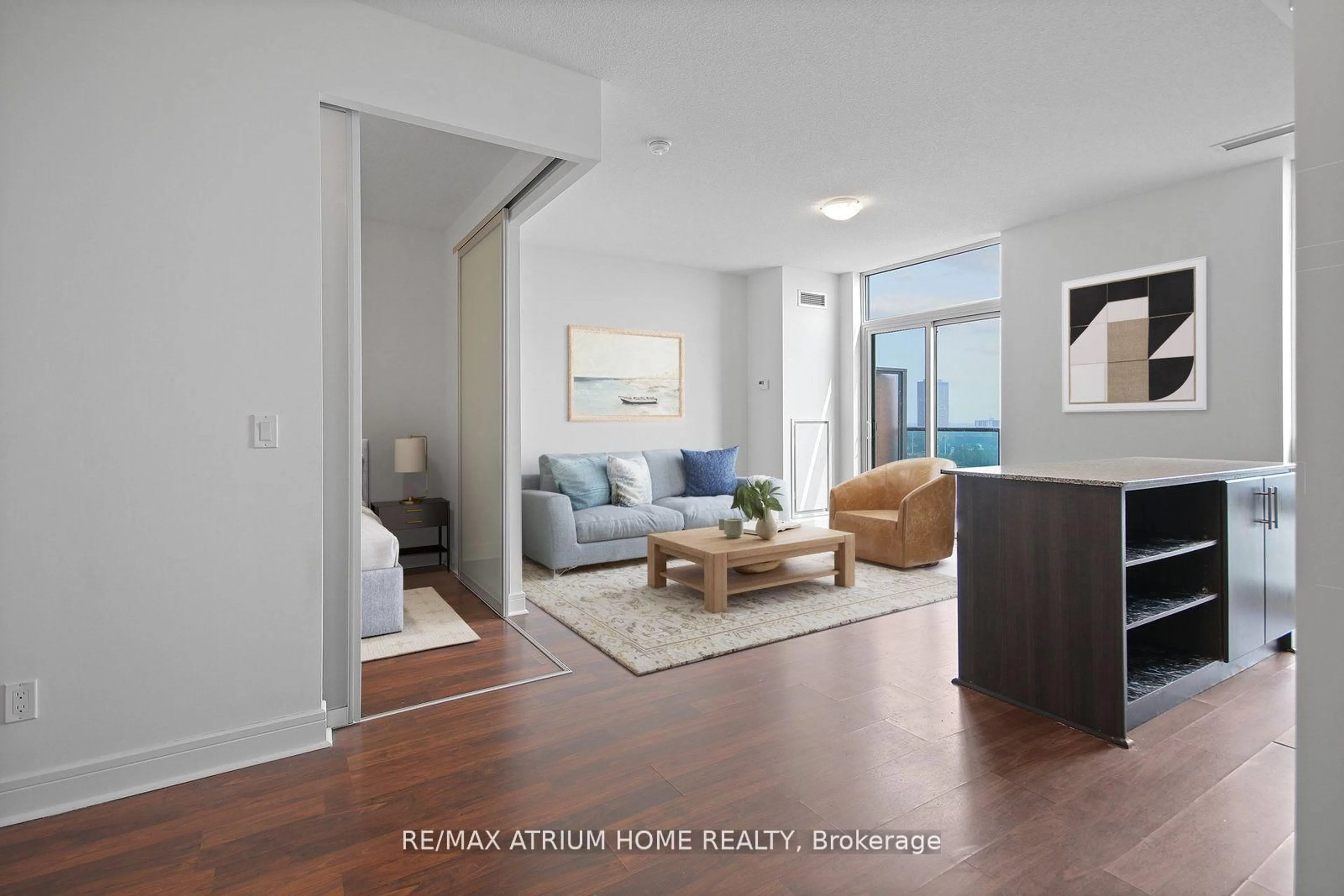 Living room with furniture, unknown for 35 Brian Peck Cres #Ph09, Toronto Ontario M4G 0A5