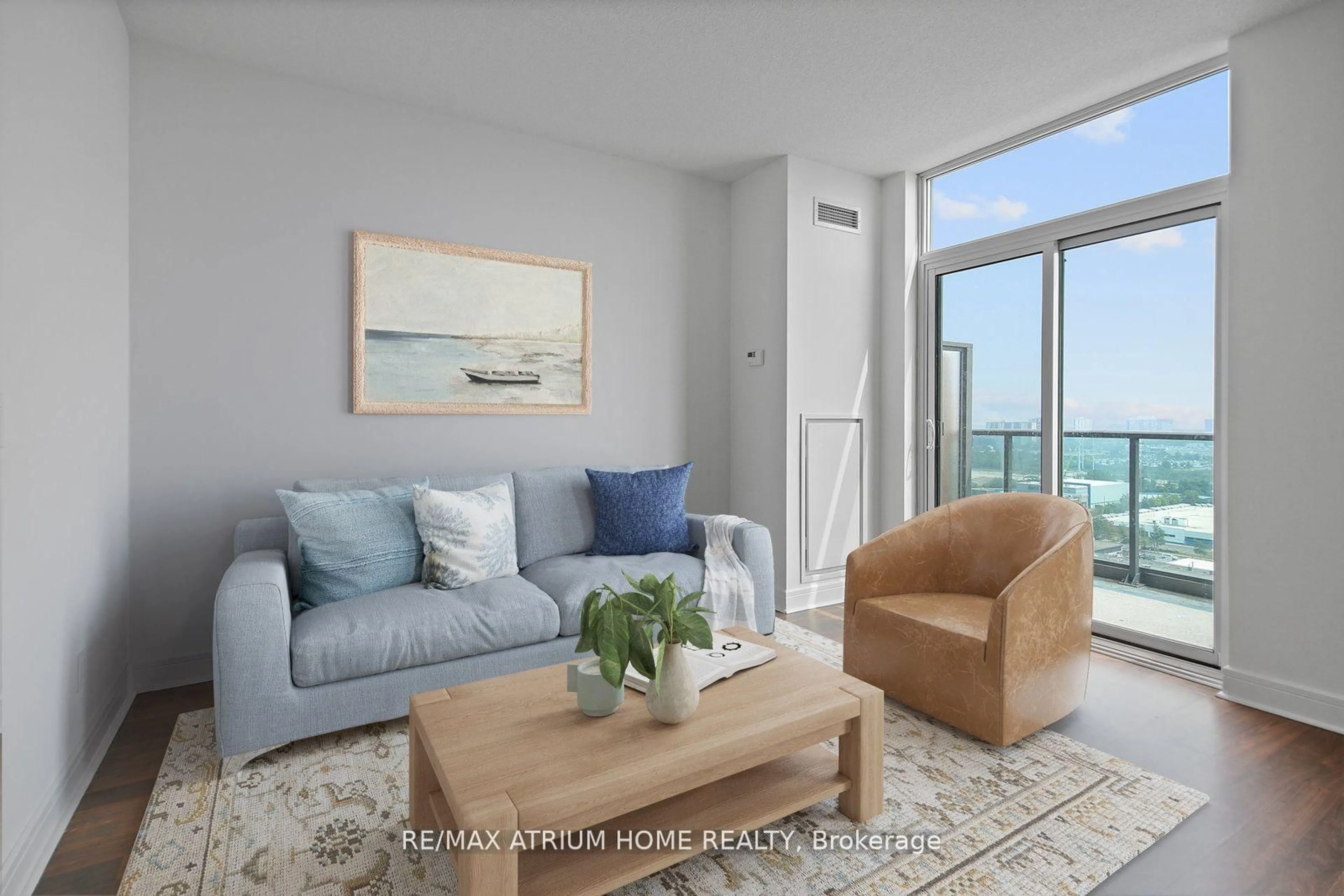 Living room with furniture, unknown for 35 Brian Peck Cres #Ph09, Toronto Ontario M4G 0A5