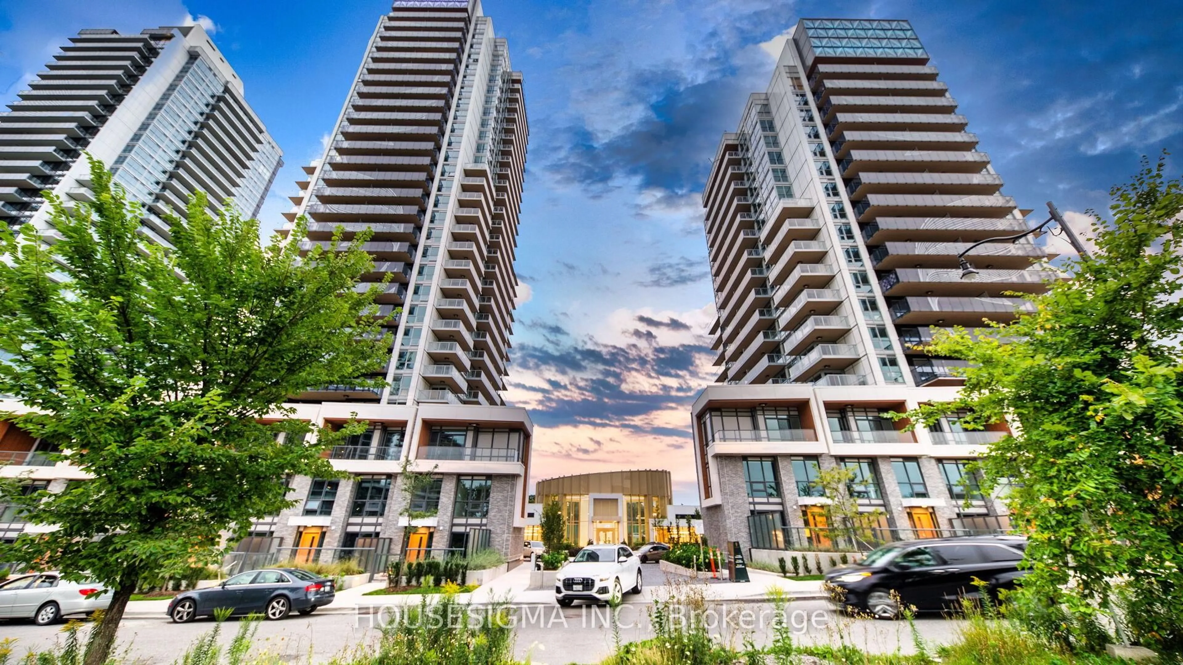 Patio, city buildings view from balcony for 27 McMahon Dr #3306, Toronto Ontario M2K 0J2